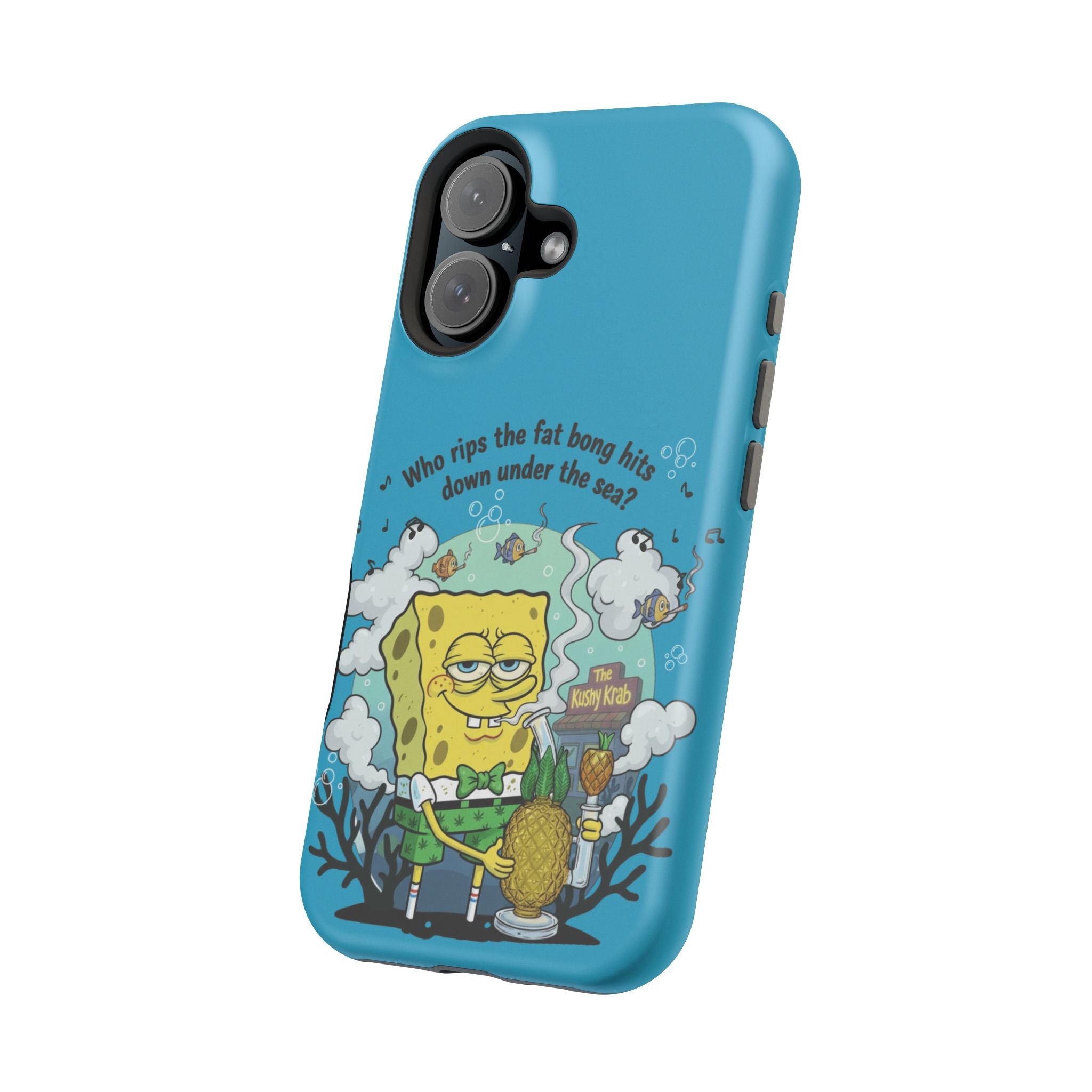 Cartoon Sponge Character with Surfboard & Beach Bong Art- Magnetic Impact-Resistant Phone Case for iPhone & Android