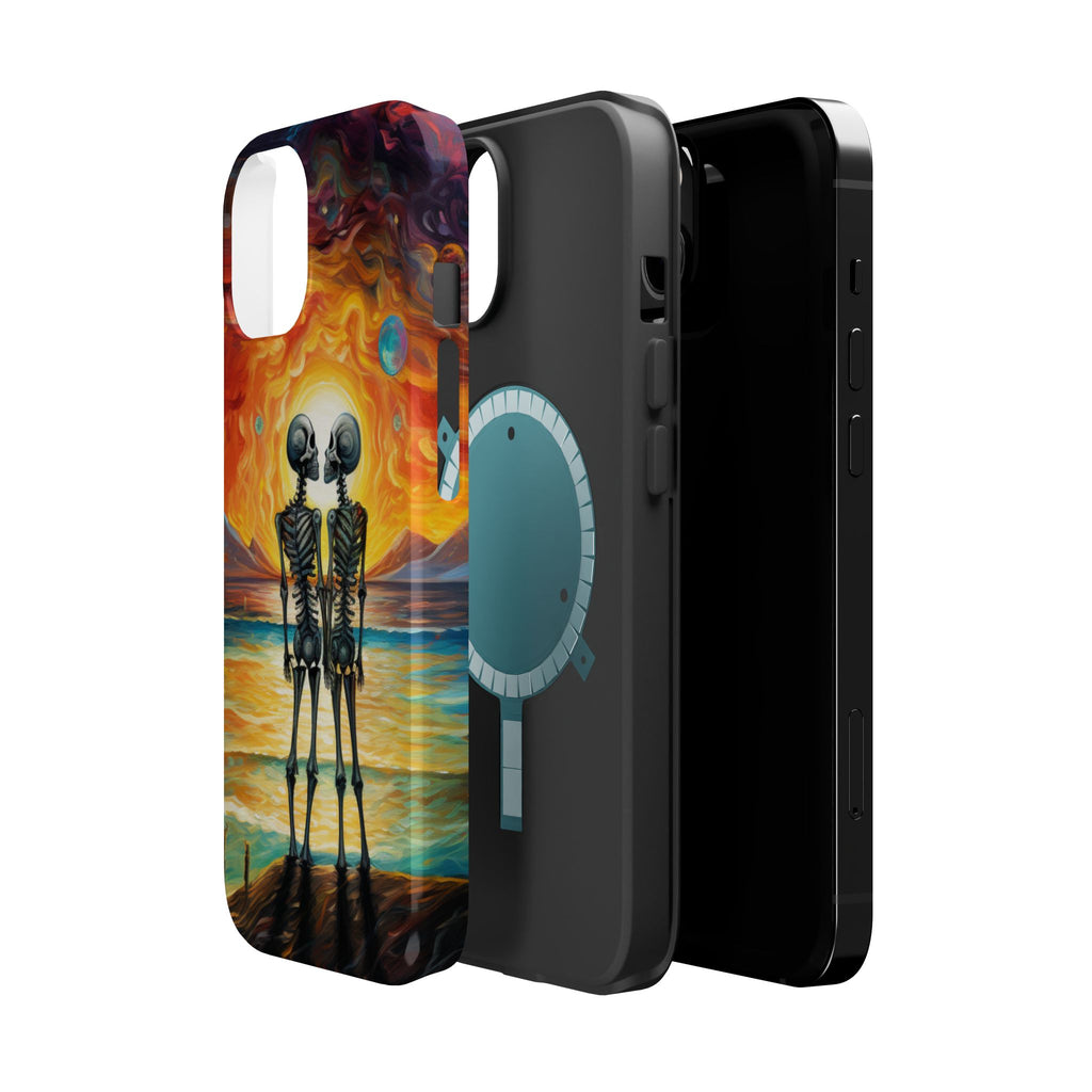 Skeleton Couple Sunset Phone Case | Magnetic Impact-Resistant Case