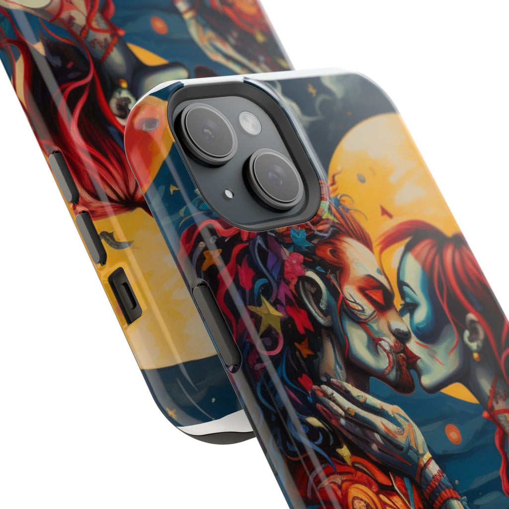 Day of the Dead Romantic Skull Couple Magnetic Impact-Resistant Phone Case for iPhone and Android