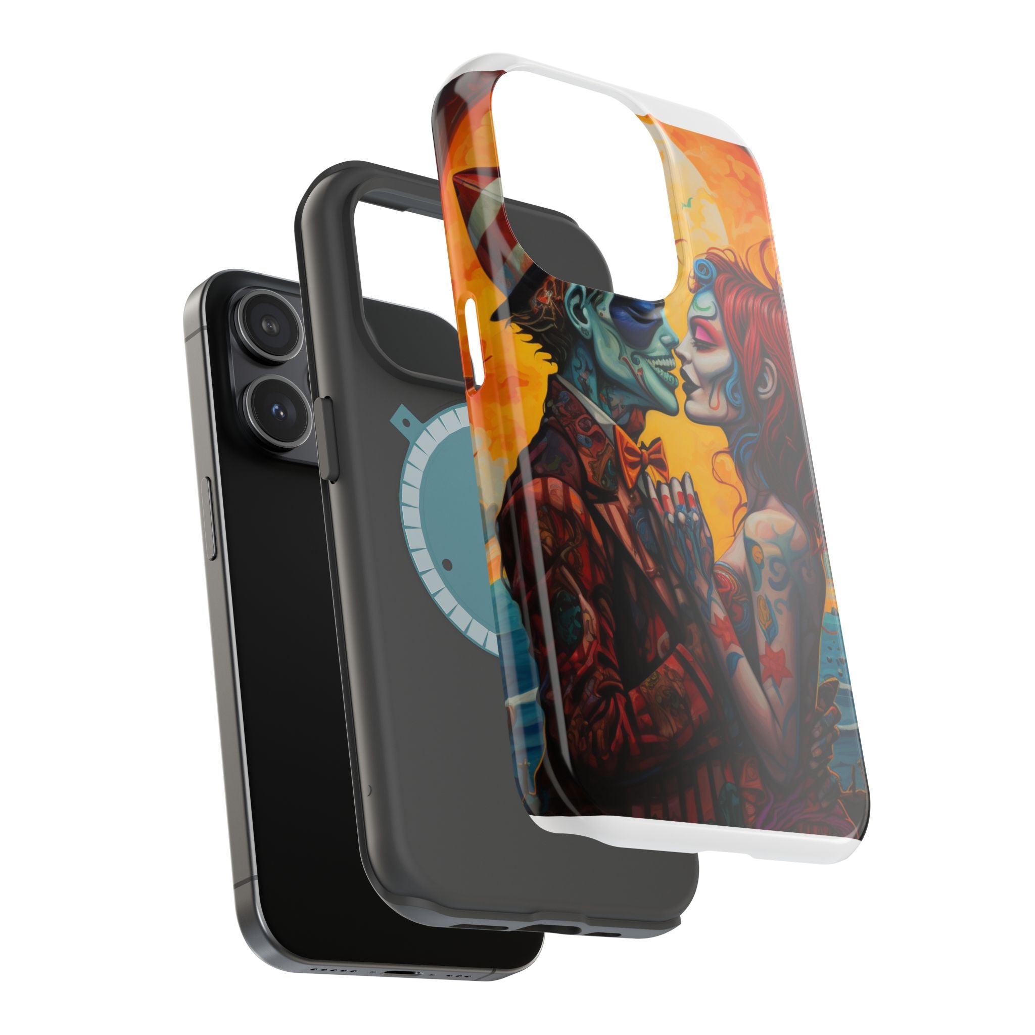 Magnetic Phone Cases - Spooky Lovers Art, Halloween Gifts, Unique Phone Covers, Artistic Phone Accessories, Colorful iPhone Cases