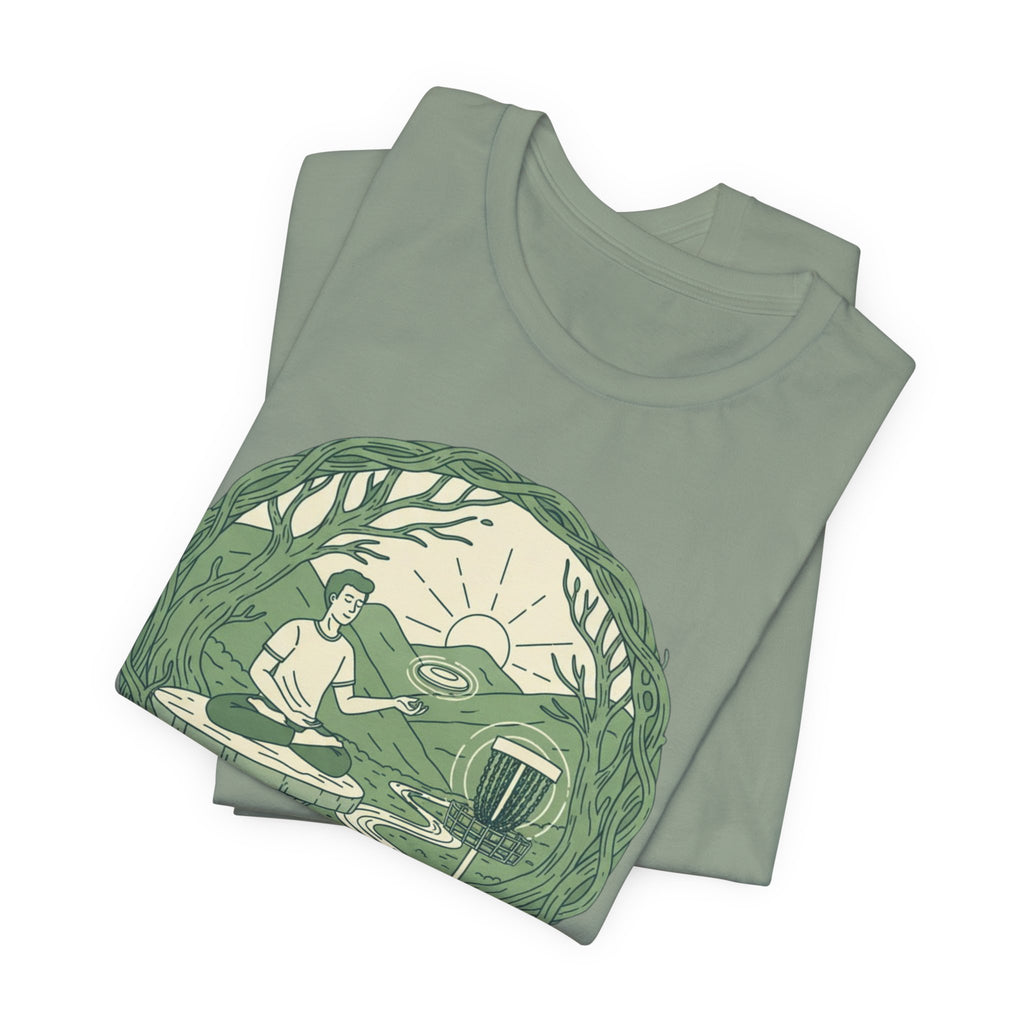 Zen Disc Golf Unisex Tee, Relaxed Fit T-Shirt for Nature Lovers, Gift for Mindfulness Practitioners, Bohemian Vibes, Stoner vibes