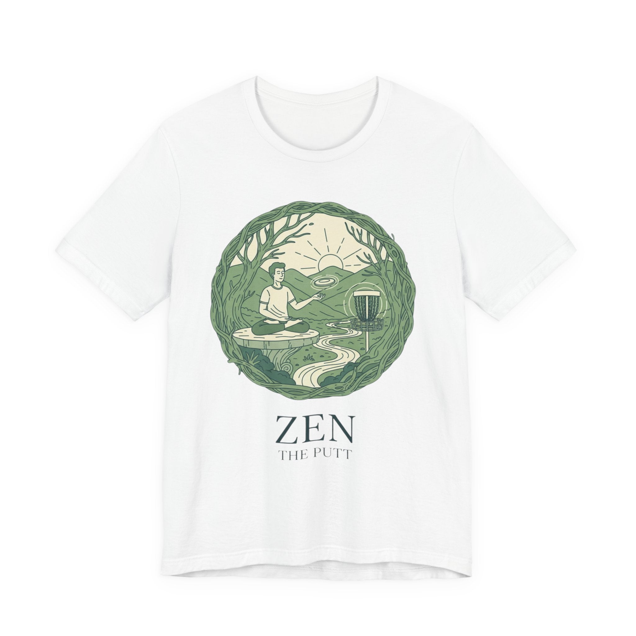 Zen Disc Golf Unisex Tee, Relaxed Fit T-Shirt for Nature Lovers, Gift for Mindfulness Practitioners, Bohemian Vibes, Stoner vibes