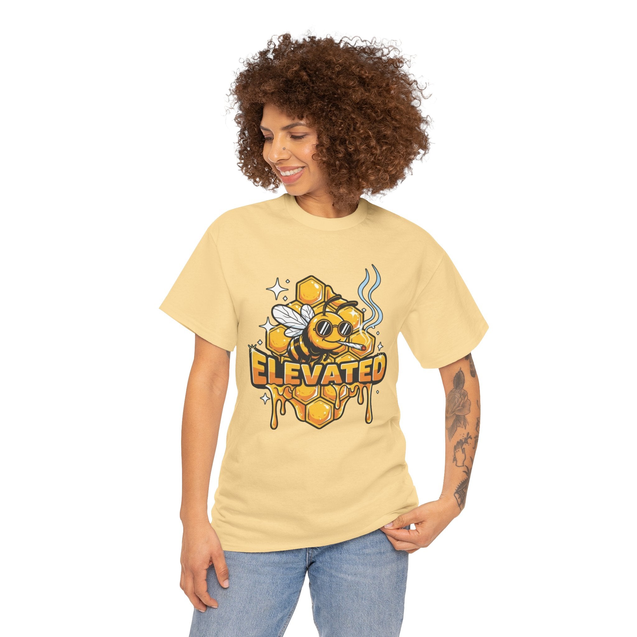 Bee Elevated Graphic Tee | Honeycomb Drip Stoner Shirt