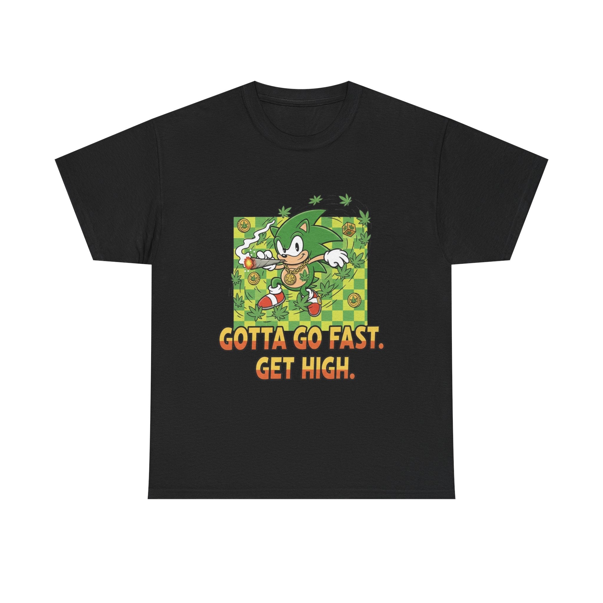 Chronic the Hedgehog Gotta Go Fast Get High Tee | Cartoon Hedgehog Stoner Graphic