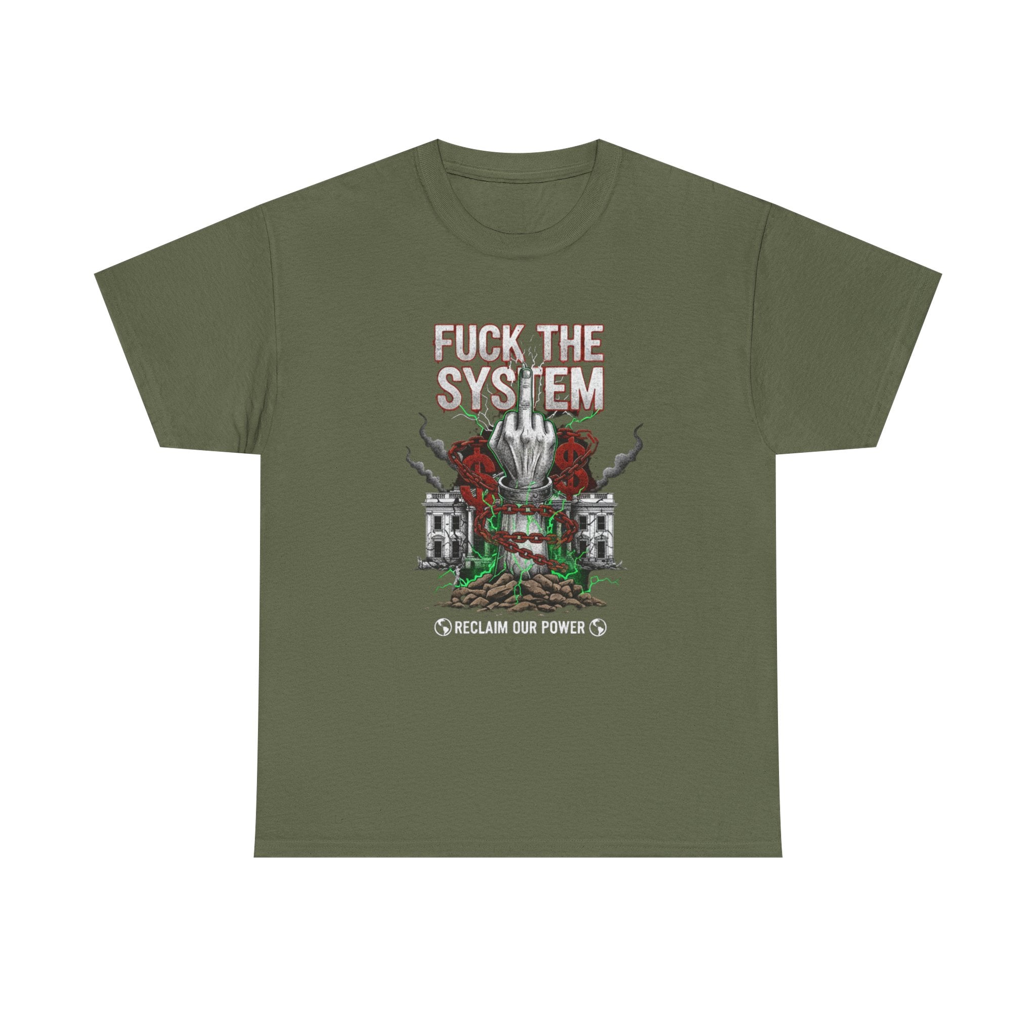 Fuck the System T-Shirt | Protest Graphic Tee, Graffiti Government Design