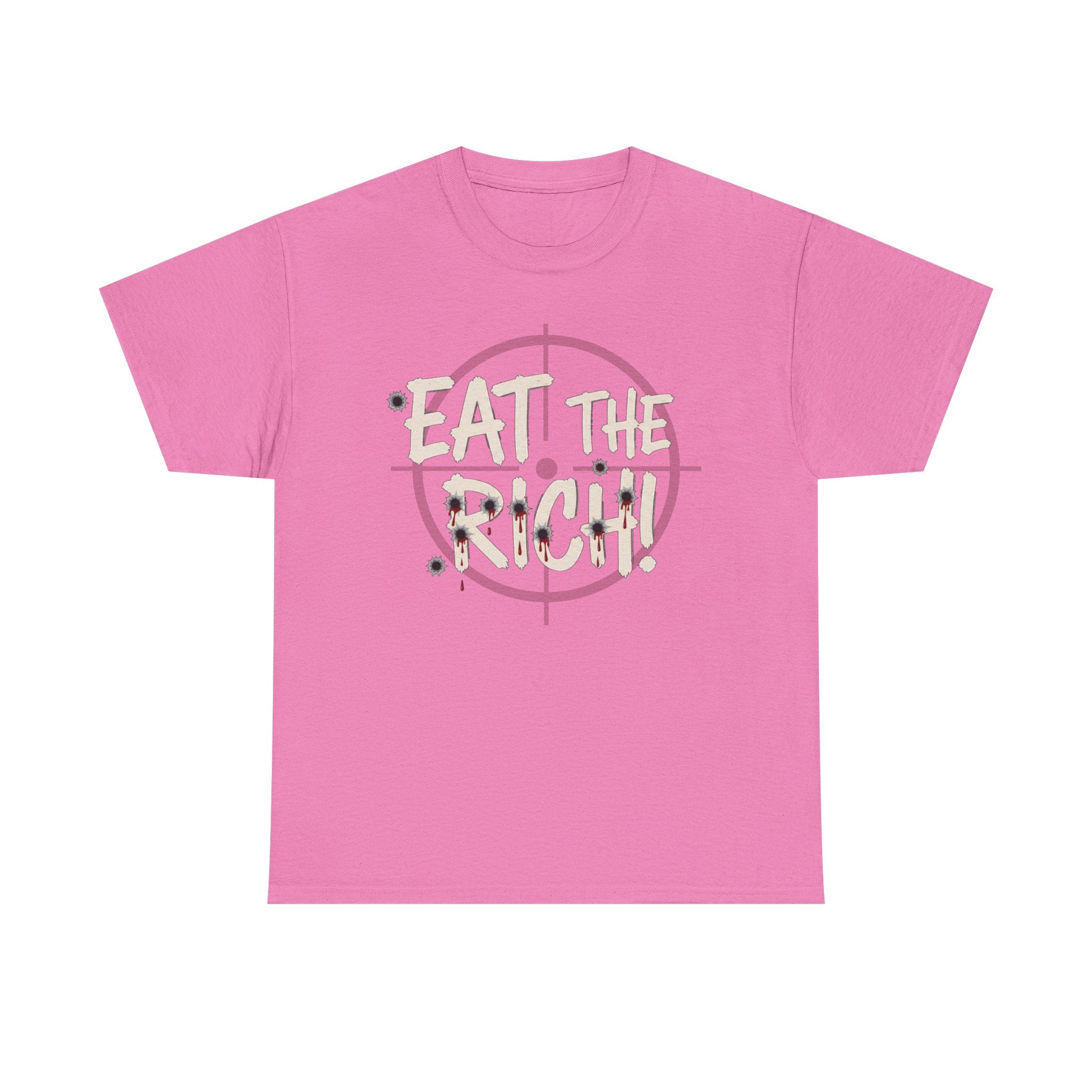 Eat The Rich punk slogan tee | distressed graffiti design, conspiracy