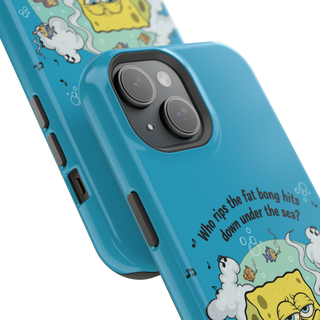 Cartoon Sponge Character with Surfboard & Beach Bong Art- Magnetic Impact-Resistant Phone Case for iPhone & Android