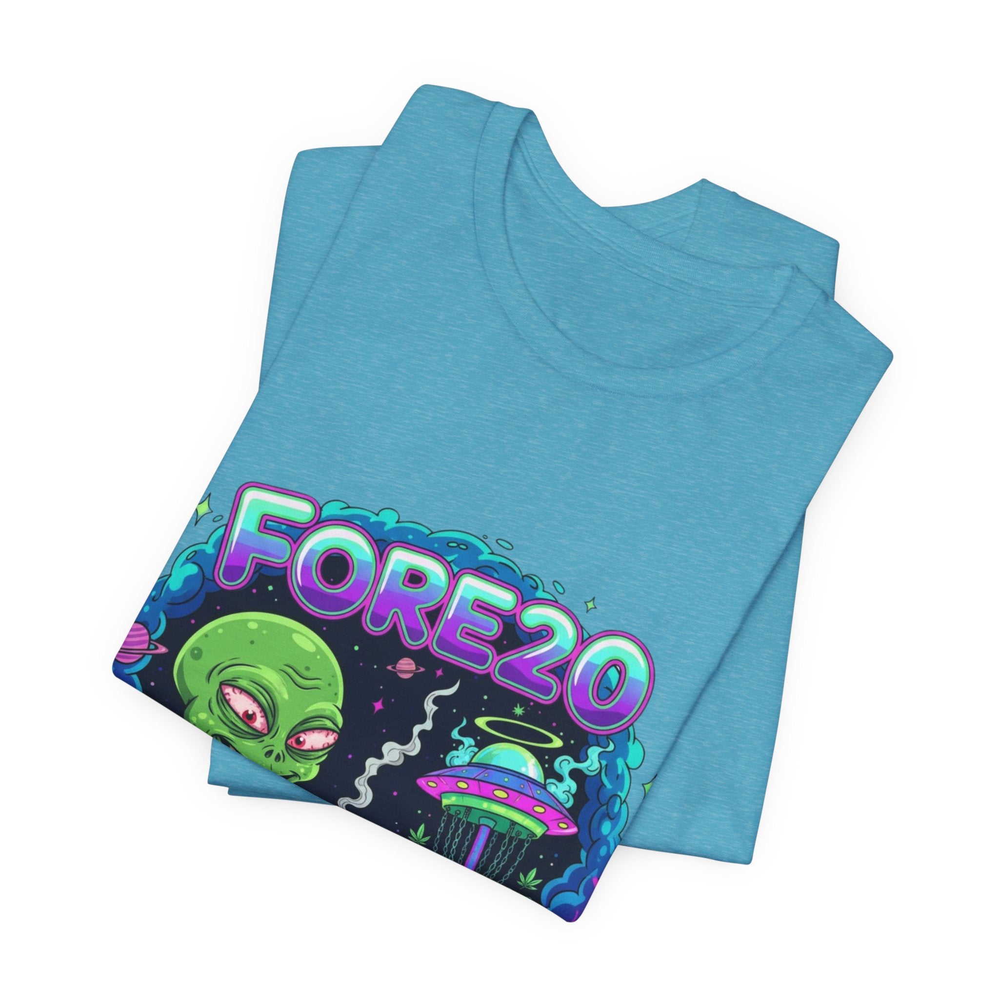 Stoner Alien Disc Golf Tee, UFO T-Shirt, Fun Casual Wear, Gift for Space Lovers, Sci-Fi Fan Apparel, Dunny 420 Frolph Shirt