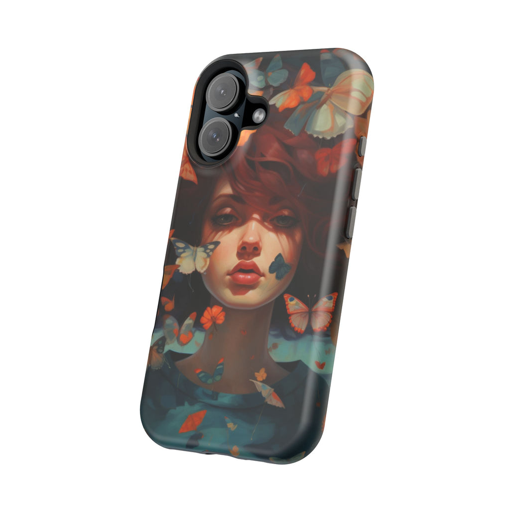 Artistic Butterfly Portrait Phone Case for iPhone & Android — Magnetic Impact-Resistant