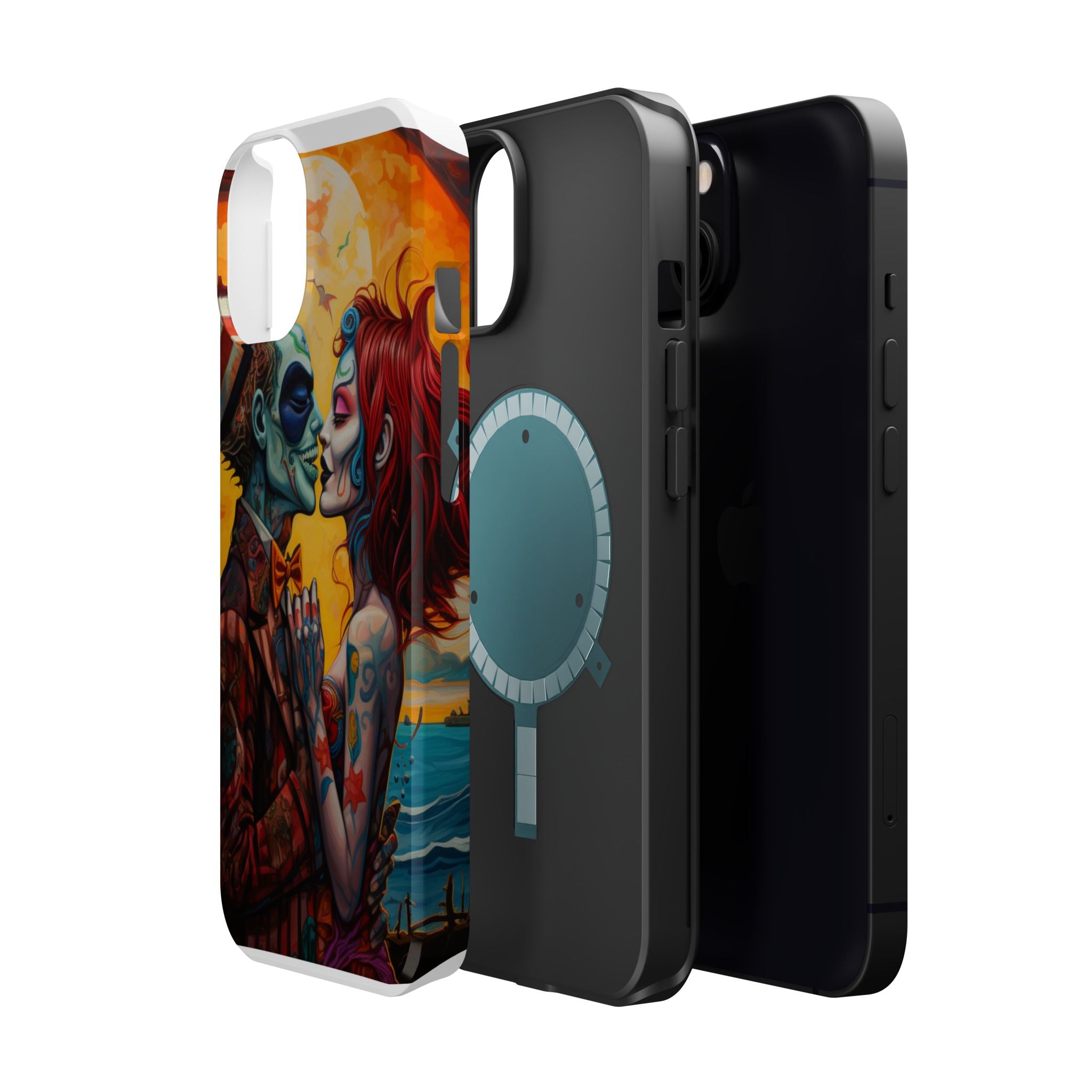 Magnetic Phone Cases - Spooky Lovers Art, Halloween Gifts, Unique Phone Covers, Artistic Phone Accessories, Colorful iPhone Cases