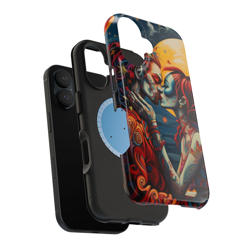 Day of the Dead Romantic Skull Couple Magnetic Impact-Resistant Phone Case for iPhone and Android