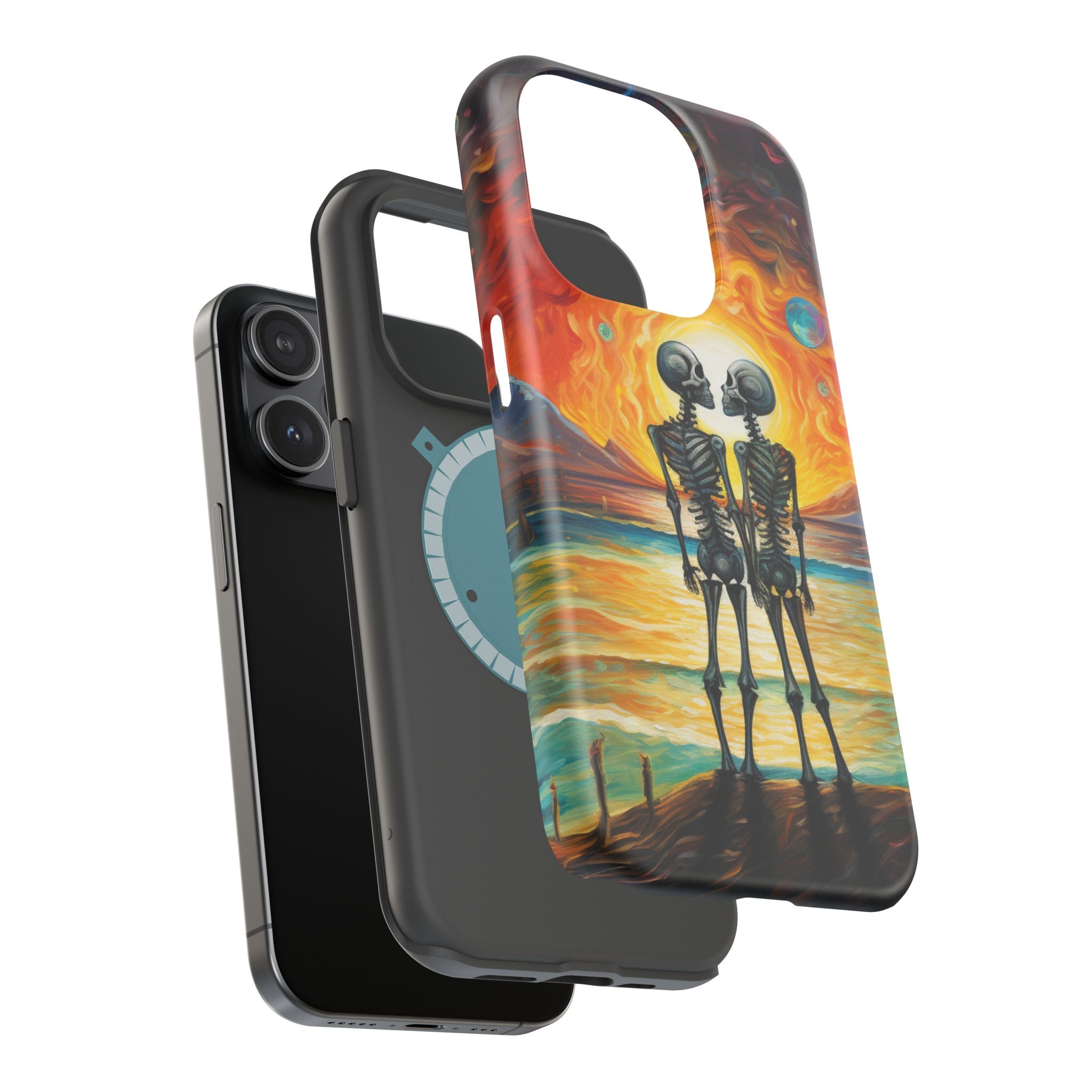Skeleton Couple Sunset Phone Case | Magnetic Impact-Resistant Case