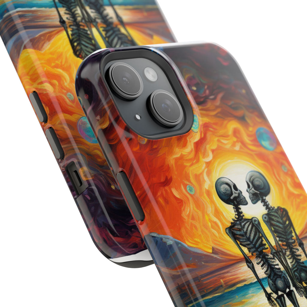 Skeleton Couple Sunset Phone Case | Magnetic Impact-Resistant Case