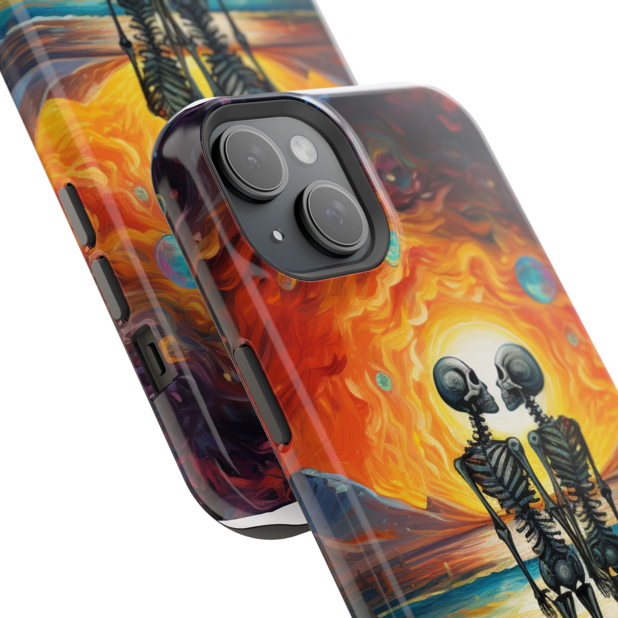 Skeleton Couple Sunset Phone Case | Magnetic Impact-Resistant Case