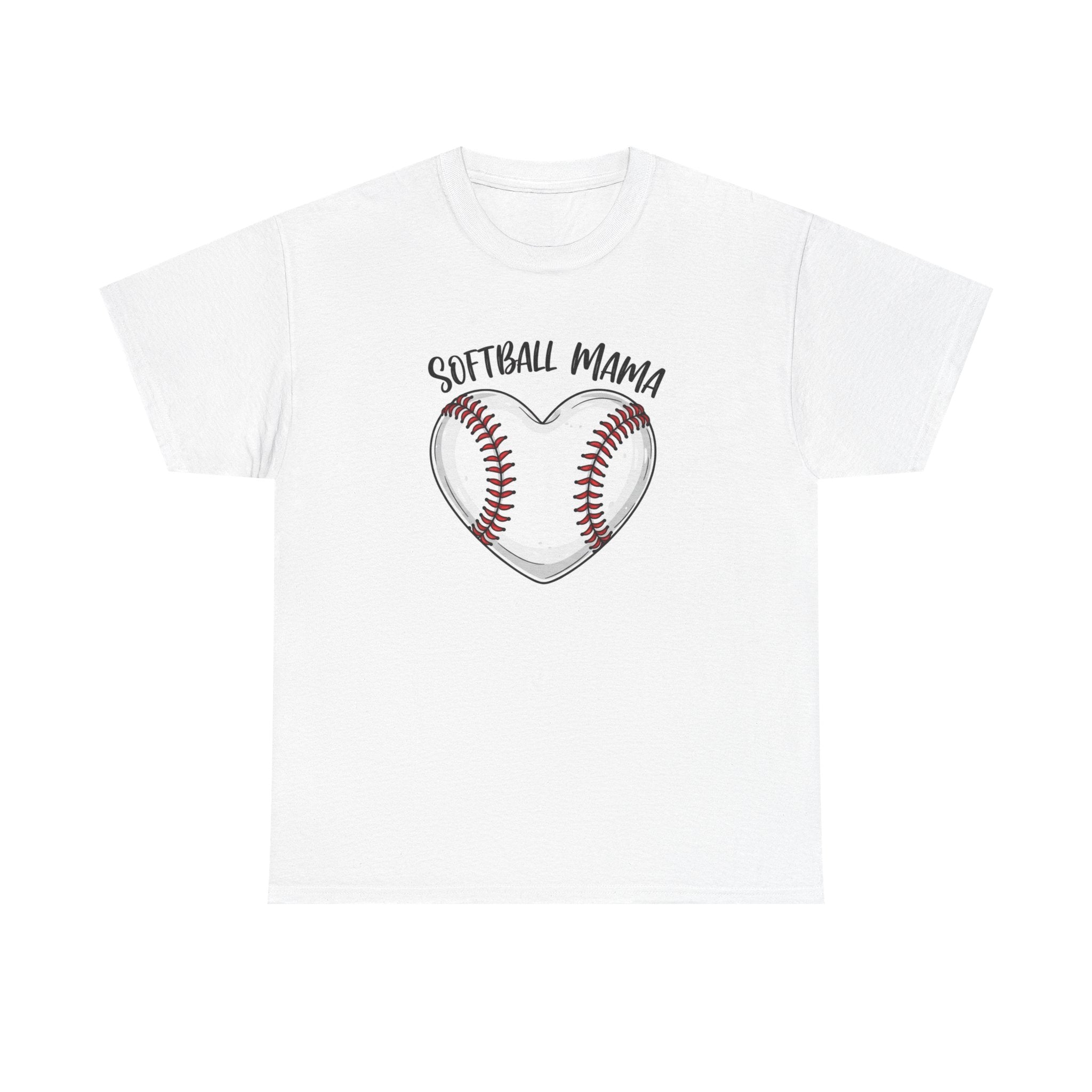 Softball Mama heart Softball stitching Tee | Softball mom shirt, Team Mom