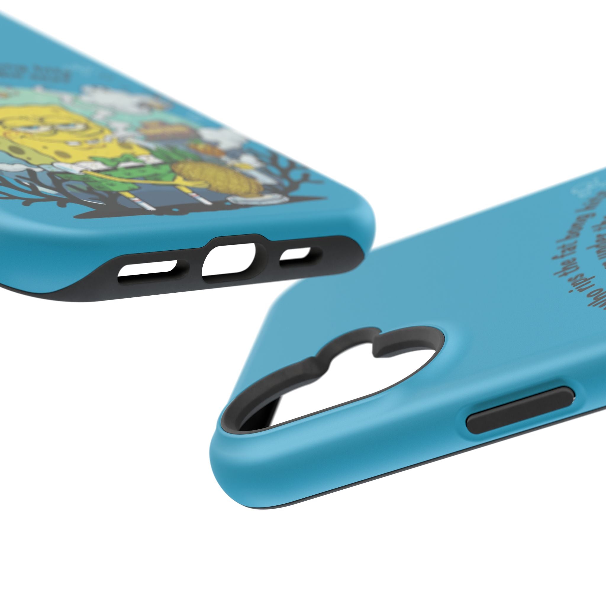 Cartoon Sponge Character with Surfboard & Beach Bong Art- Magnetic Impact-Resistant Phone Case for iPhone & Android