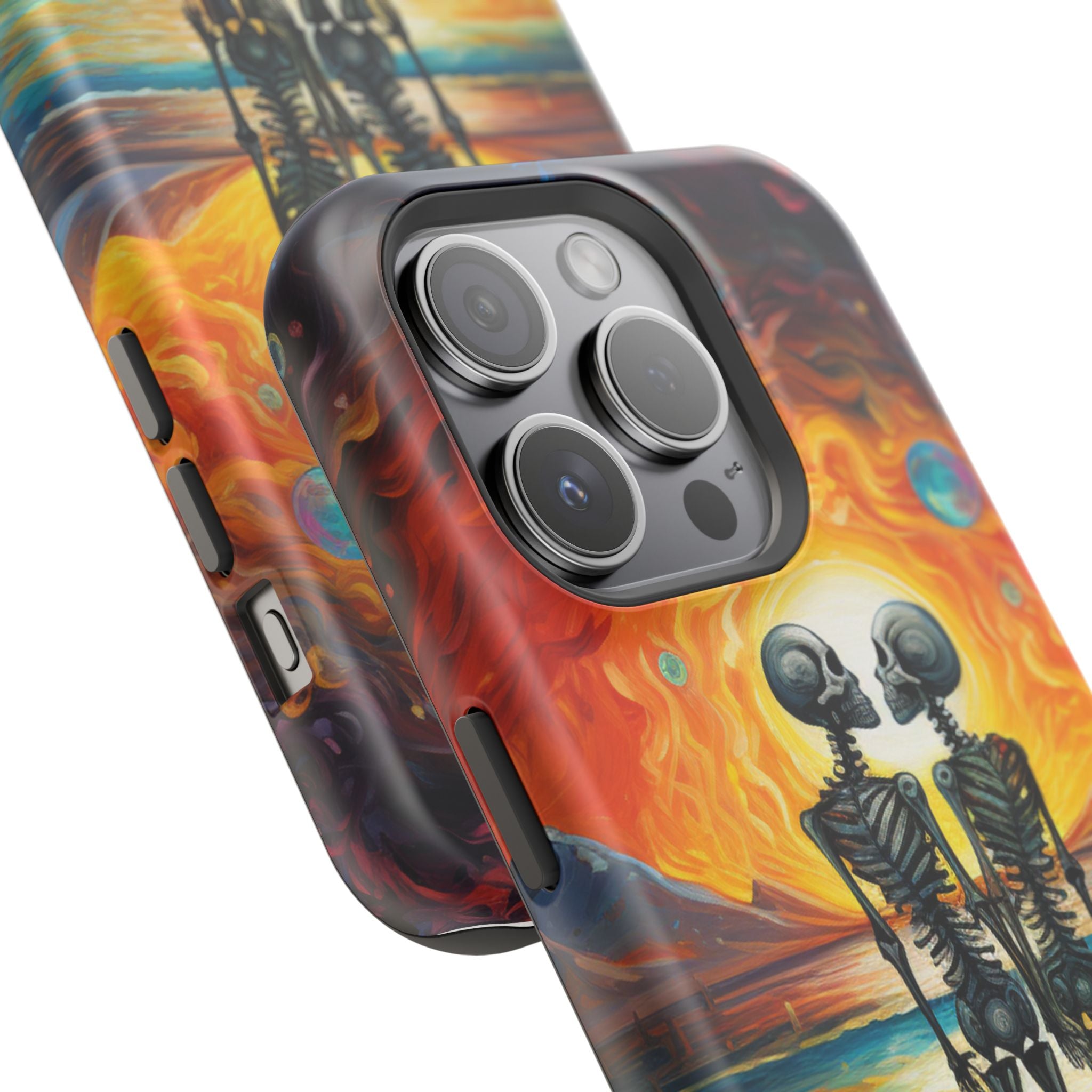 Skeleton Couple Sunset Phone Case | Magnetic Impact-Resistant Case