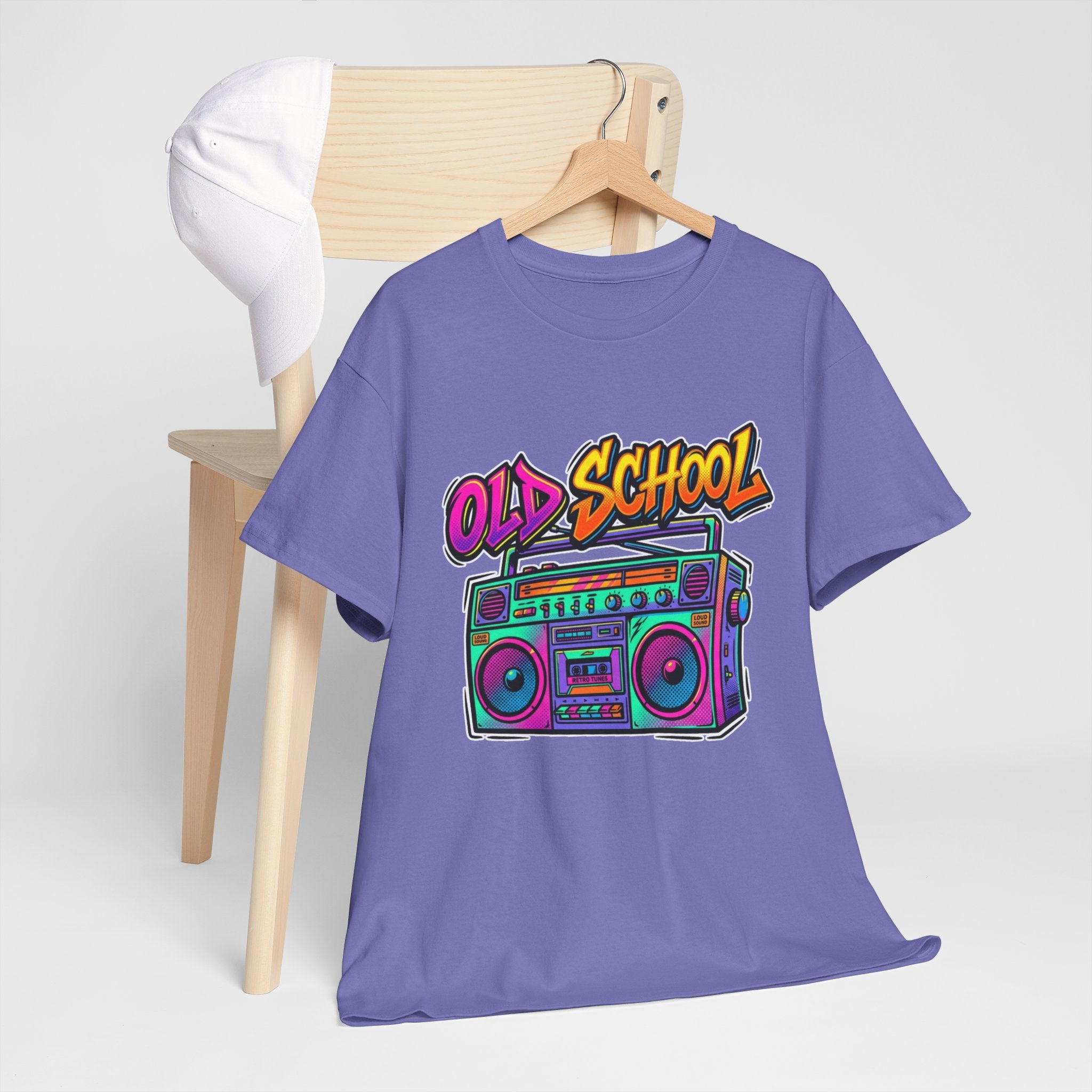 Old School Boombox Tee — Retro 80s Vintage Radio Graphic T-Shirt