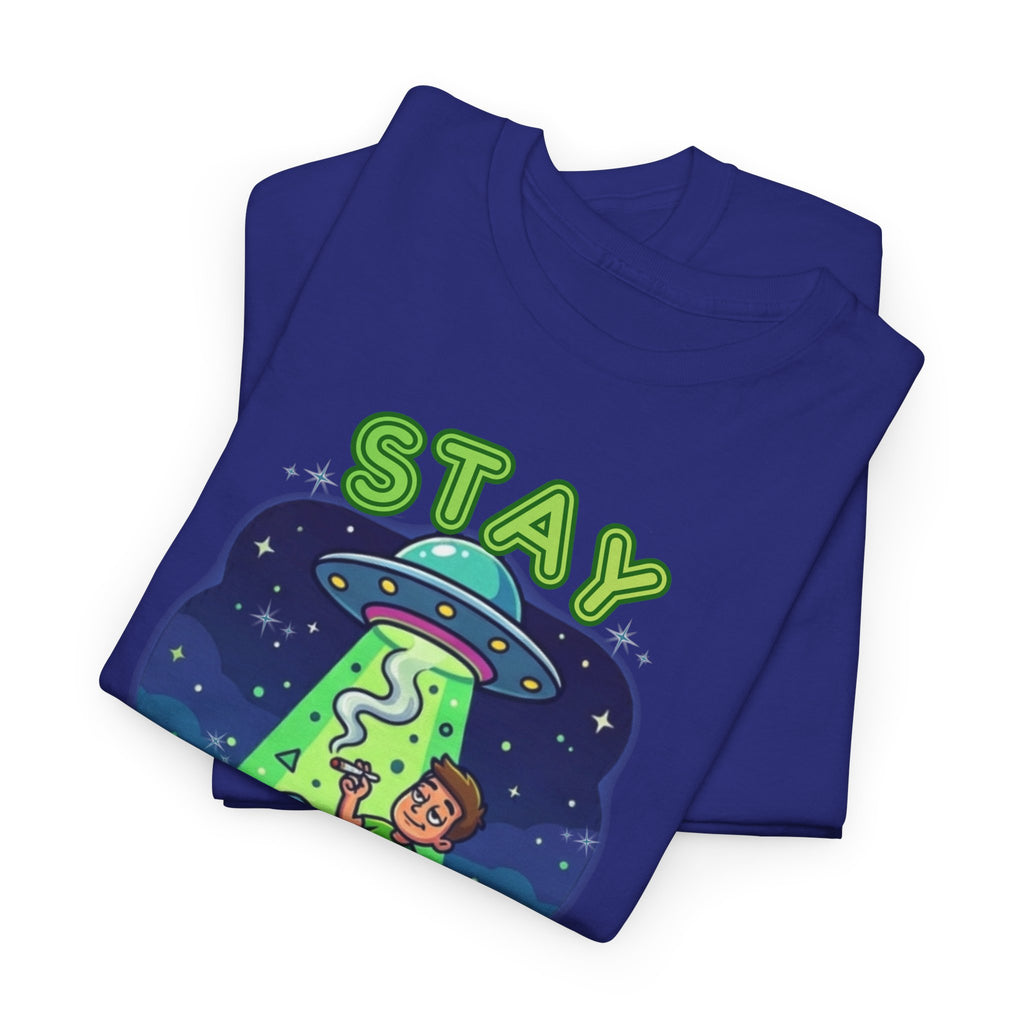 Stay Lifted Retro UFO Cannabis Tee — Alien Stoner Graphic Shirt