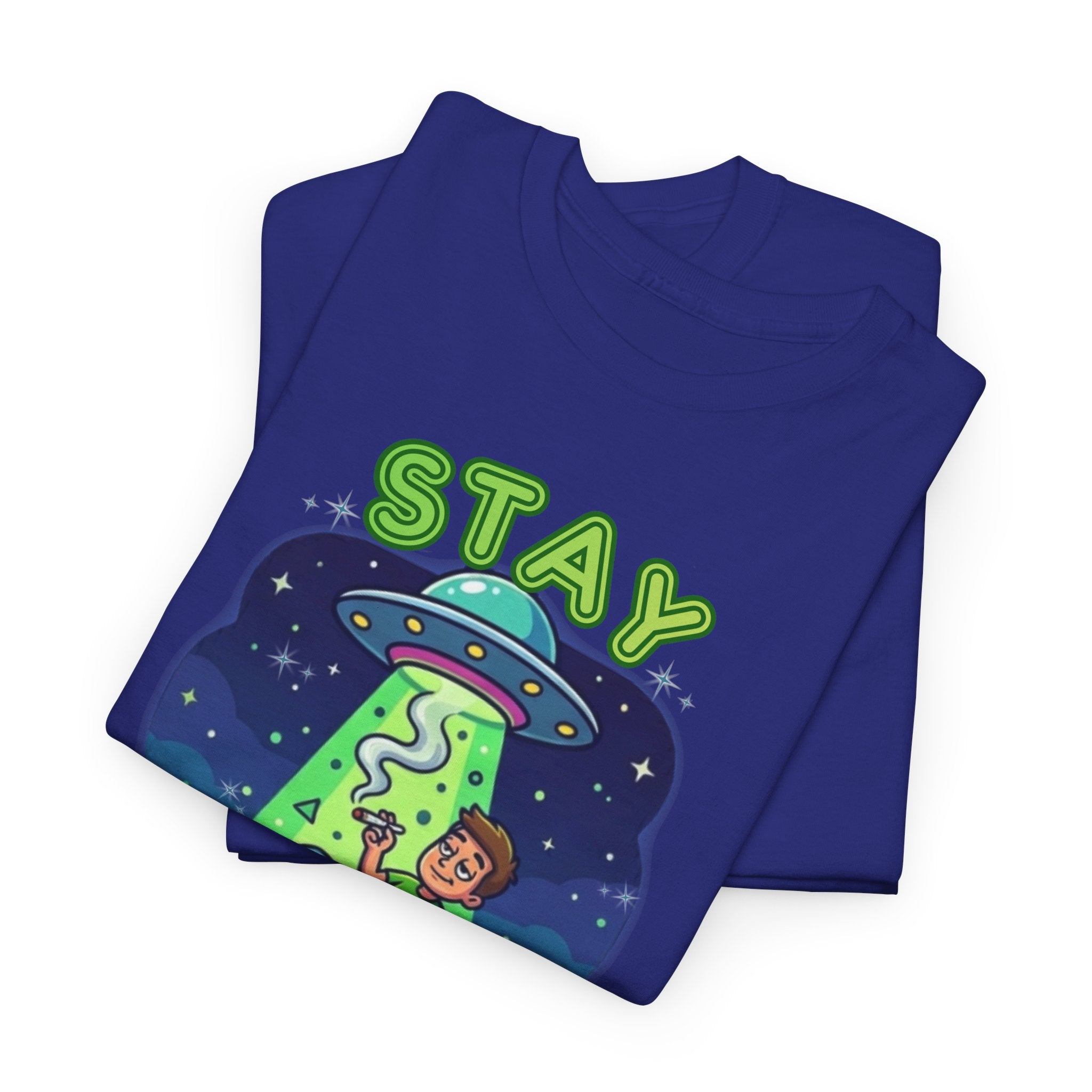 Stay Lifted Retro UFO Cannabis Tee — Alien Stoner Graphic Shirt