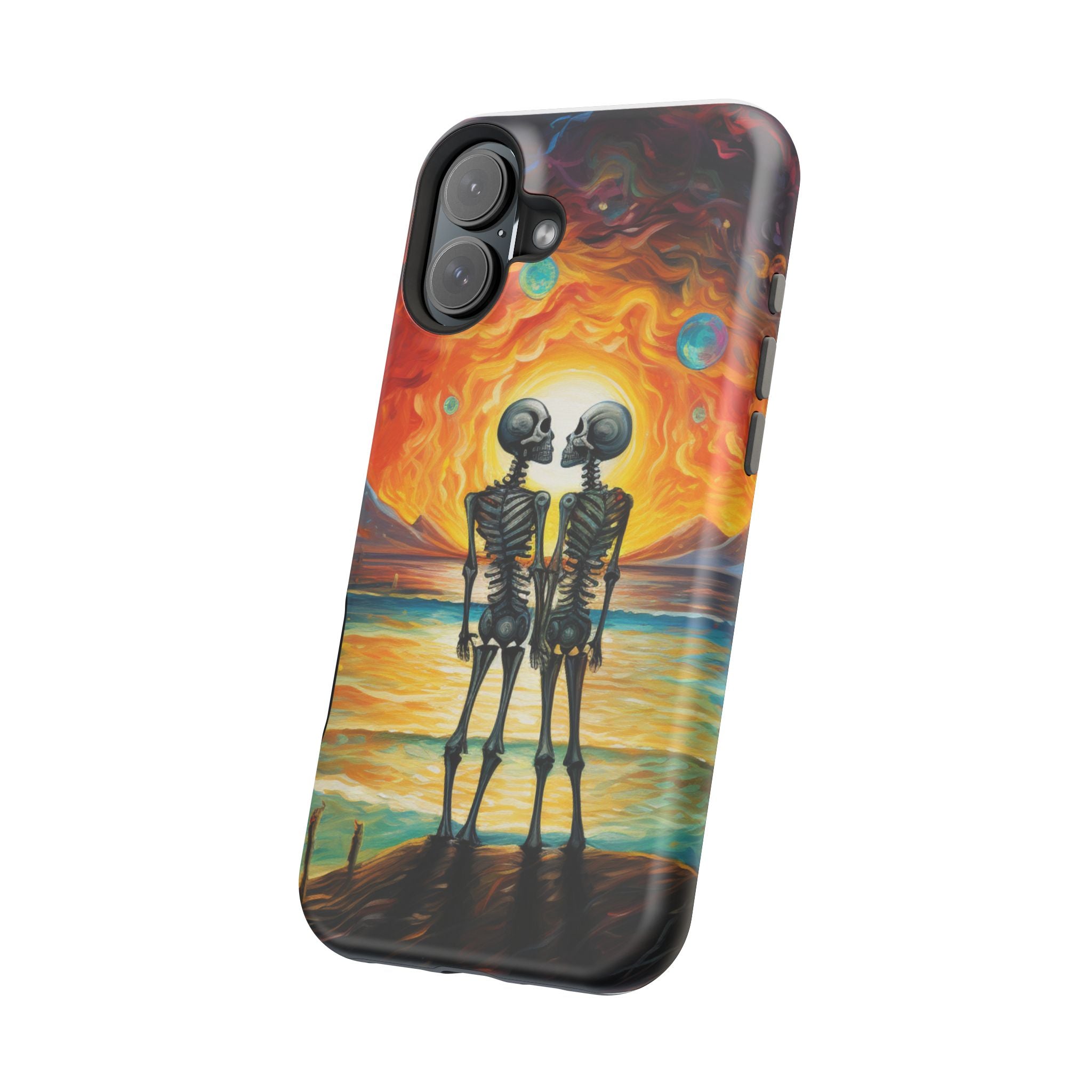 Skeleton Couple Sunset Phone Case | Magnetic Impact-Resistant Case