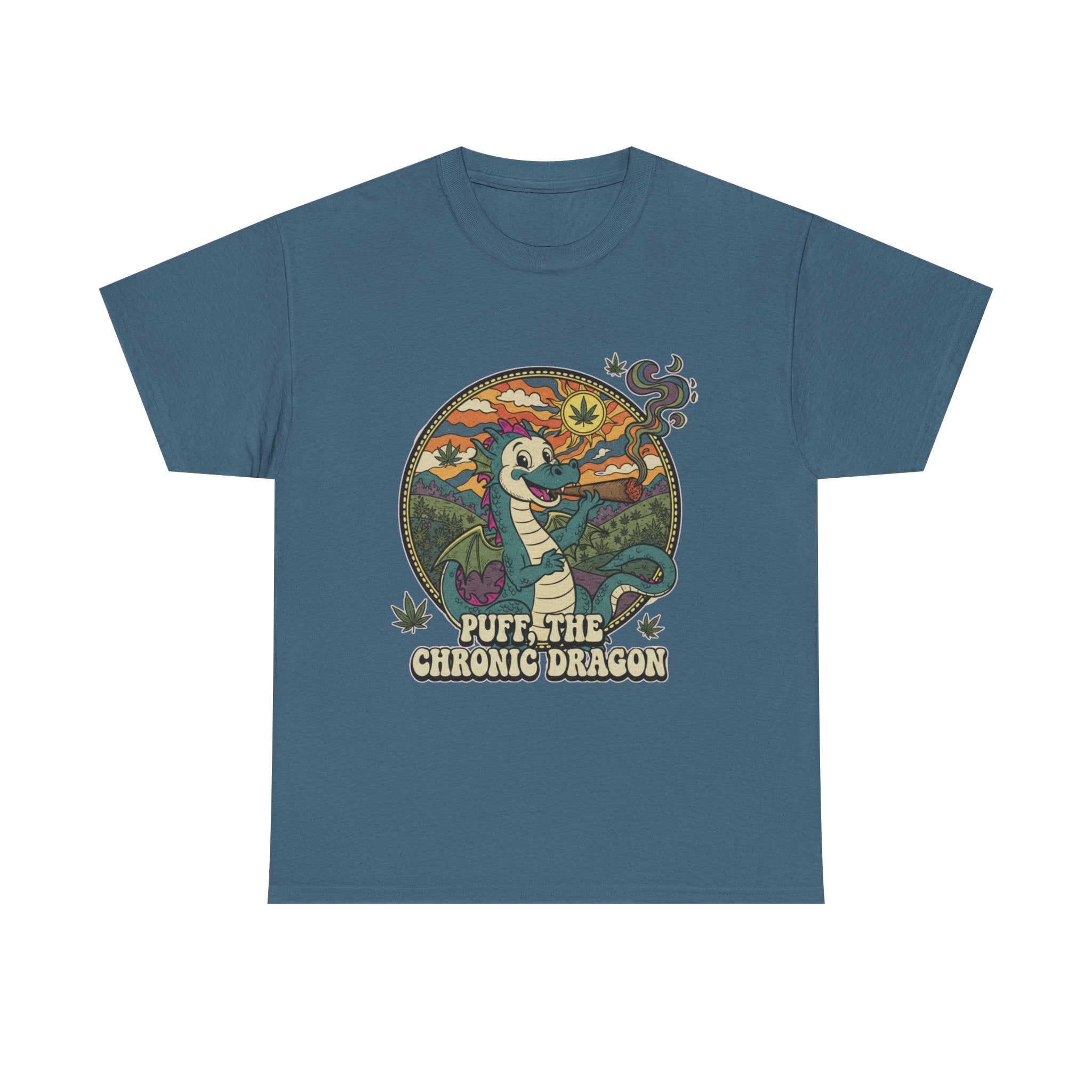 Puff the Chronic Dragon Tee | Retro Dragon Smoking 420 Design