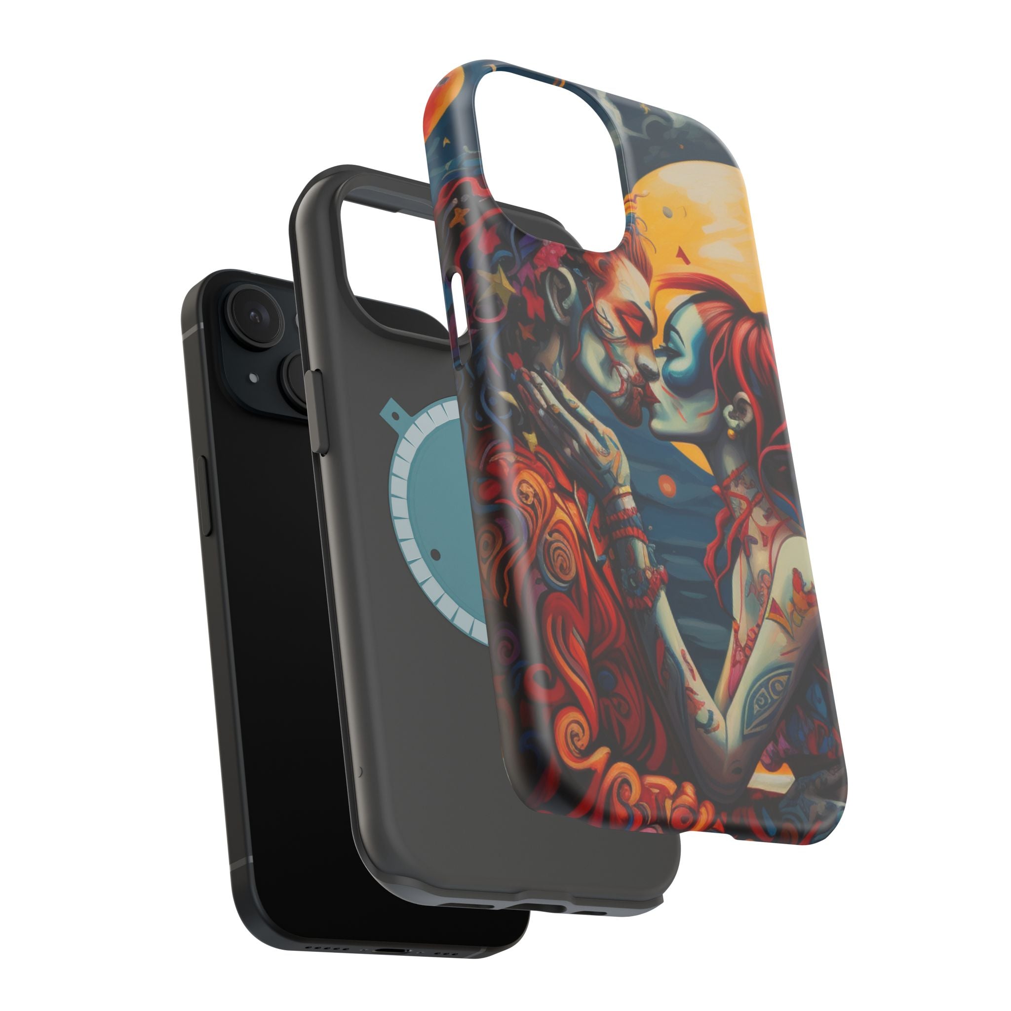 Day of the Dead Romantic Skull Couple Magnetic Impact-Resistant Phone Case for iPhone and Android