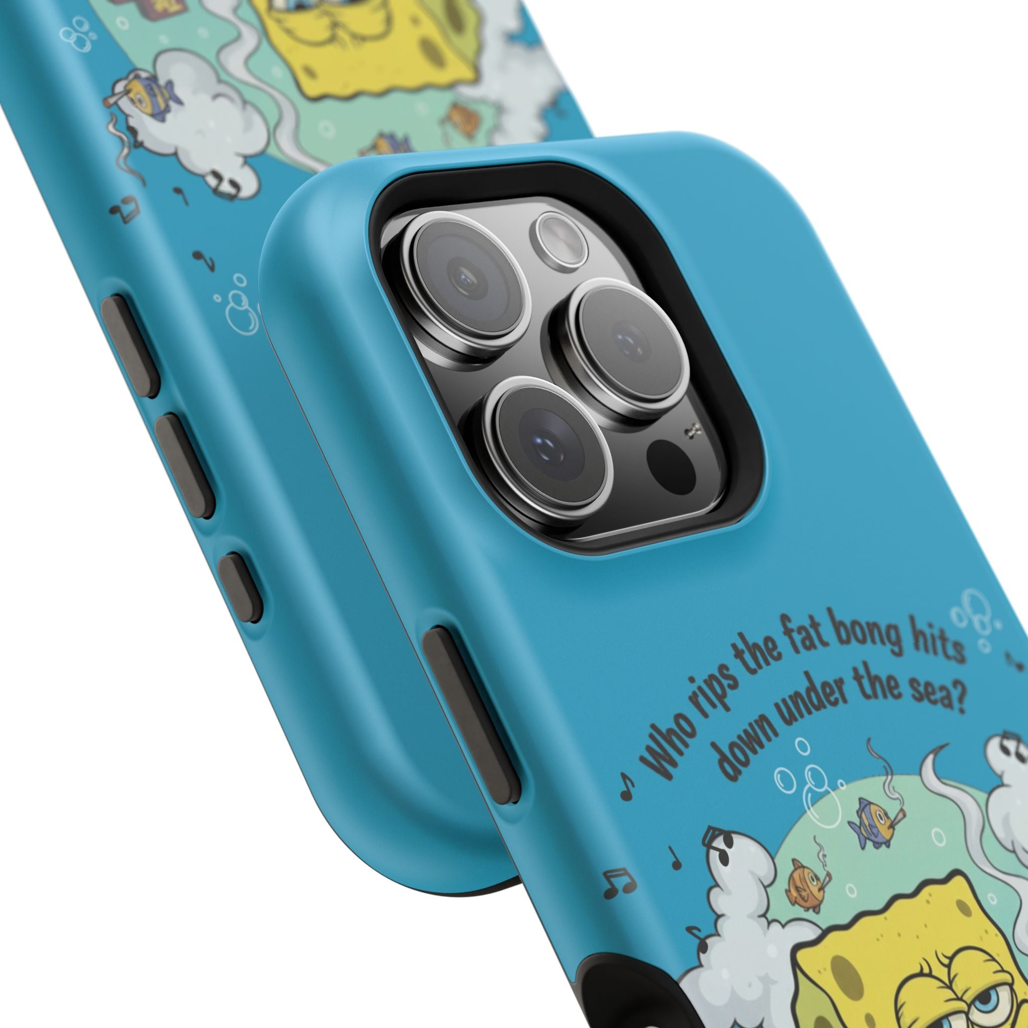 Cartoon Sponge Character with Surfboard & Beach Bong Art- Magnetic Impact-Resistant Phone Case for iPhone & Android