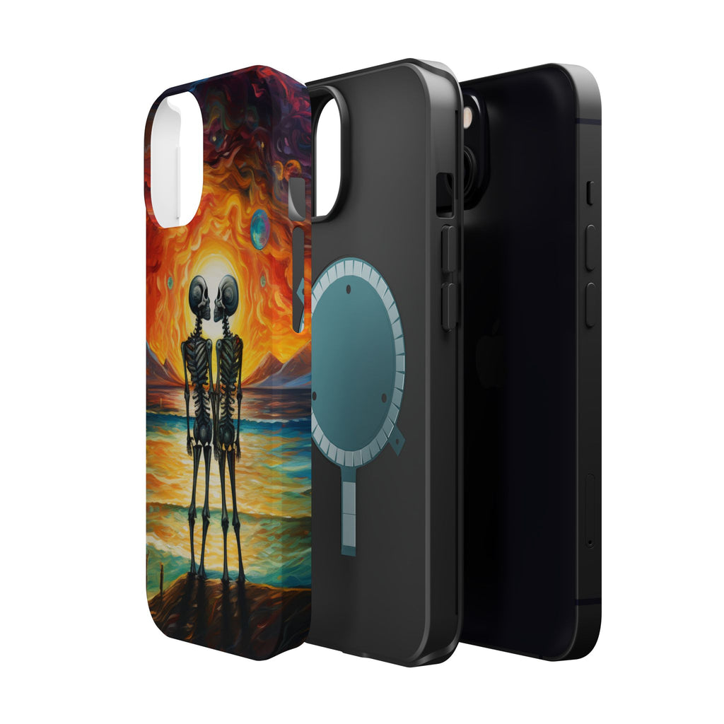 Skeleton Couple Sunset Phone Case | Magnetic Impact-Resistant Case