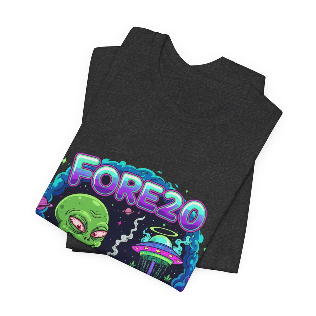 Stoner Alien Disc Golf Tee, UFO T-Shirt, Fun Casual Wear, Gift for Space Lovers, Sci-Fi Fan Apparel, Dunny 420 Frolph Shirt