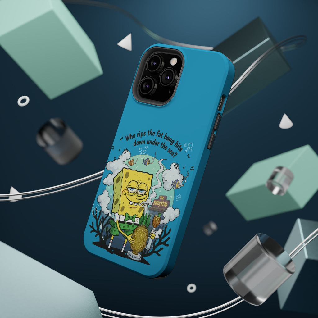 Cartoon Sponge Character with Surfboard & Beach Bong Art- Magnetic Impact-Resistant Phone Case for iPhone & Android