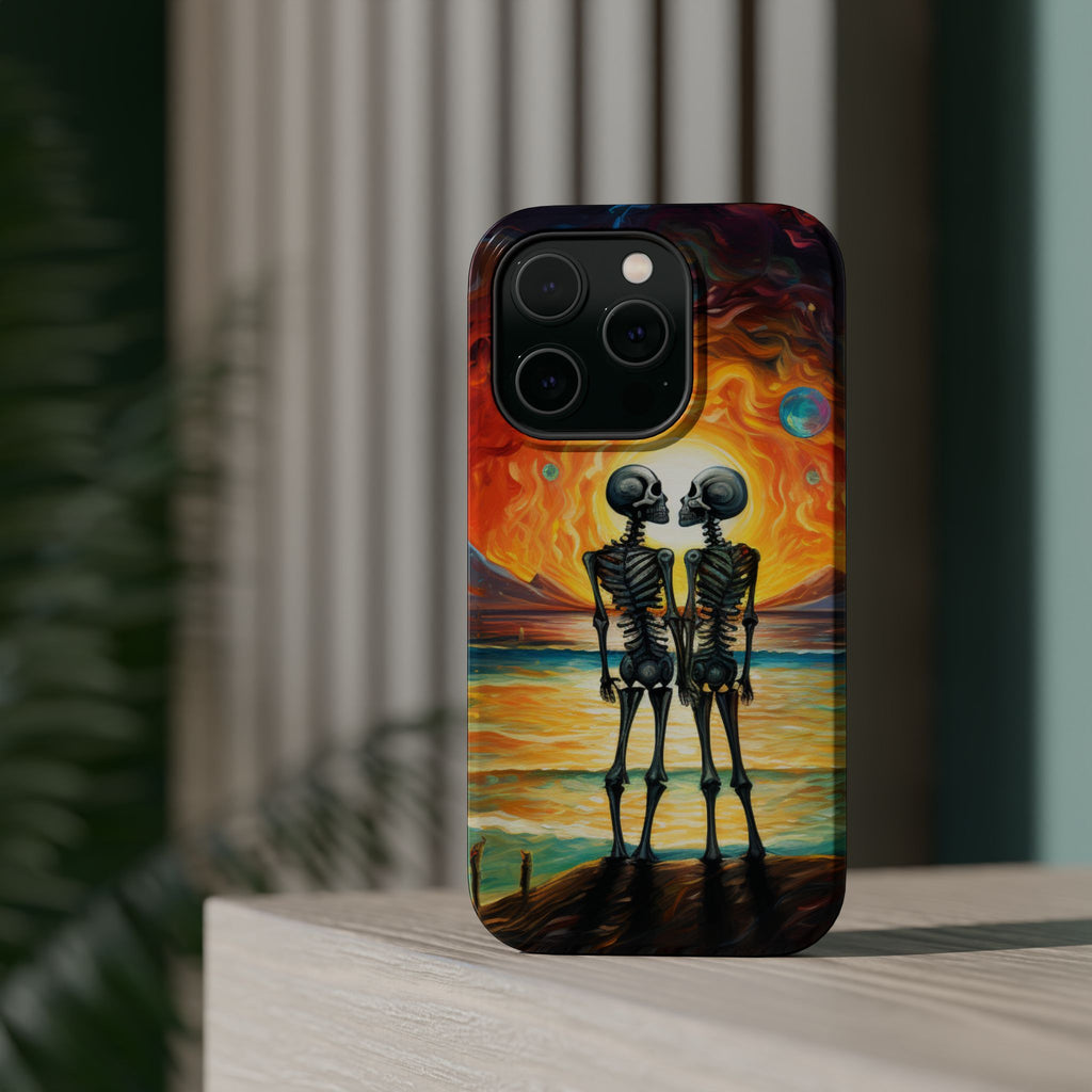 Skeleton Couple Sunset Phone Case | Magnetic Impact-Resistant Case
