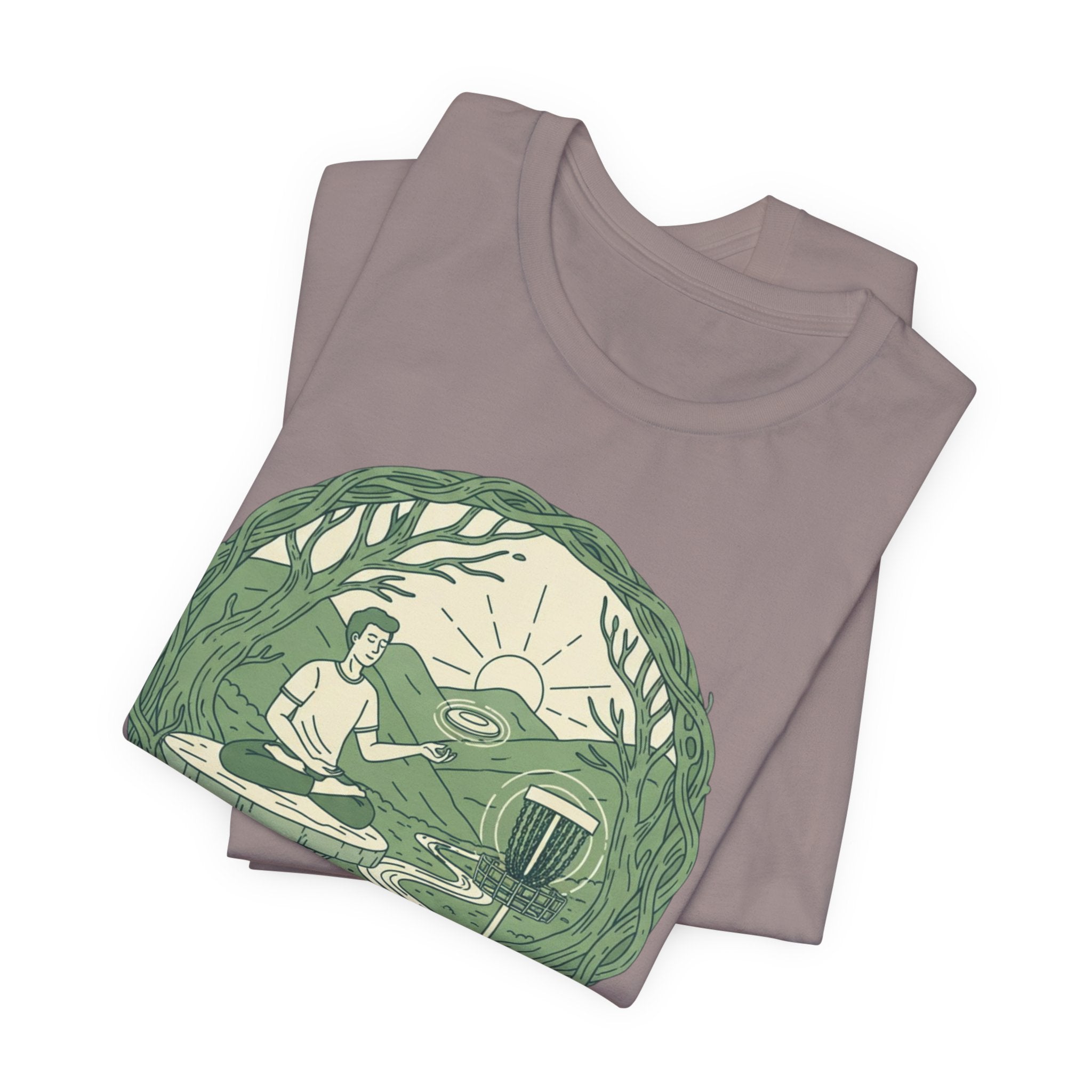 Zen Disc Golf Unisex Tee, Relaxed Fit T-Shirt for Nature Lovers, Gift for Mindfulness Practitioners, Bohemian Vibes, Stoner vibes