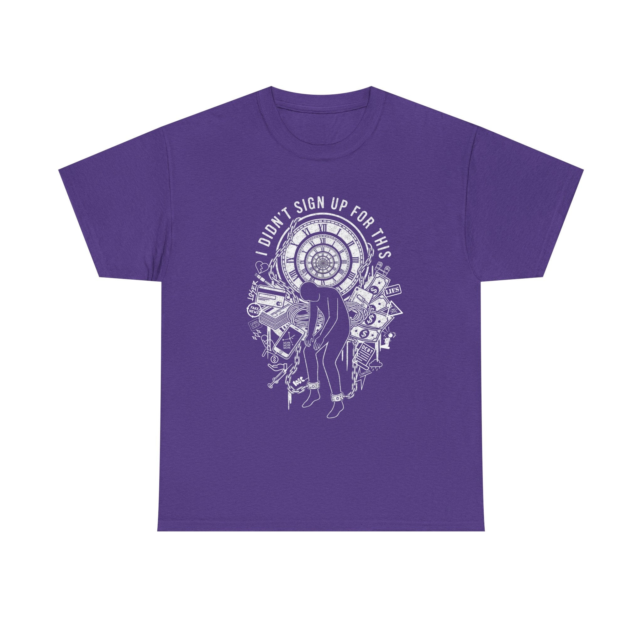 I Didnt Sign Up For This T Shirt Surreal Burnout Drowning Figure Existential Graphic Tee