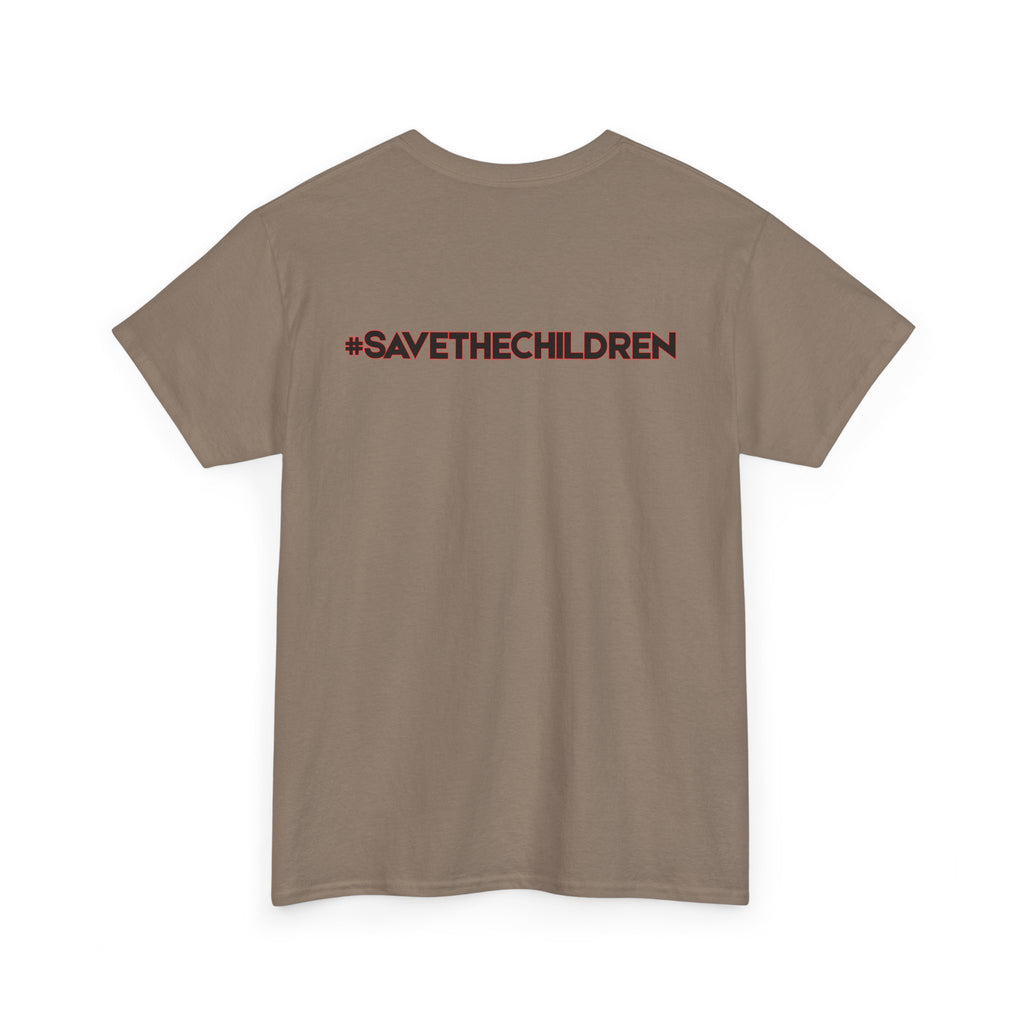 Protest Pizza Box Conspiracy Save the Children T-Shirt | Vintage Riot Art