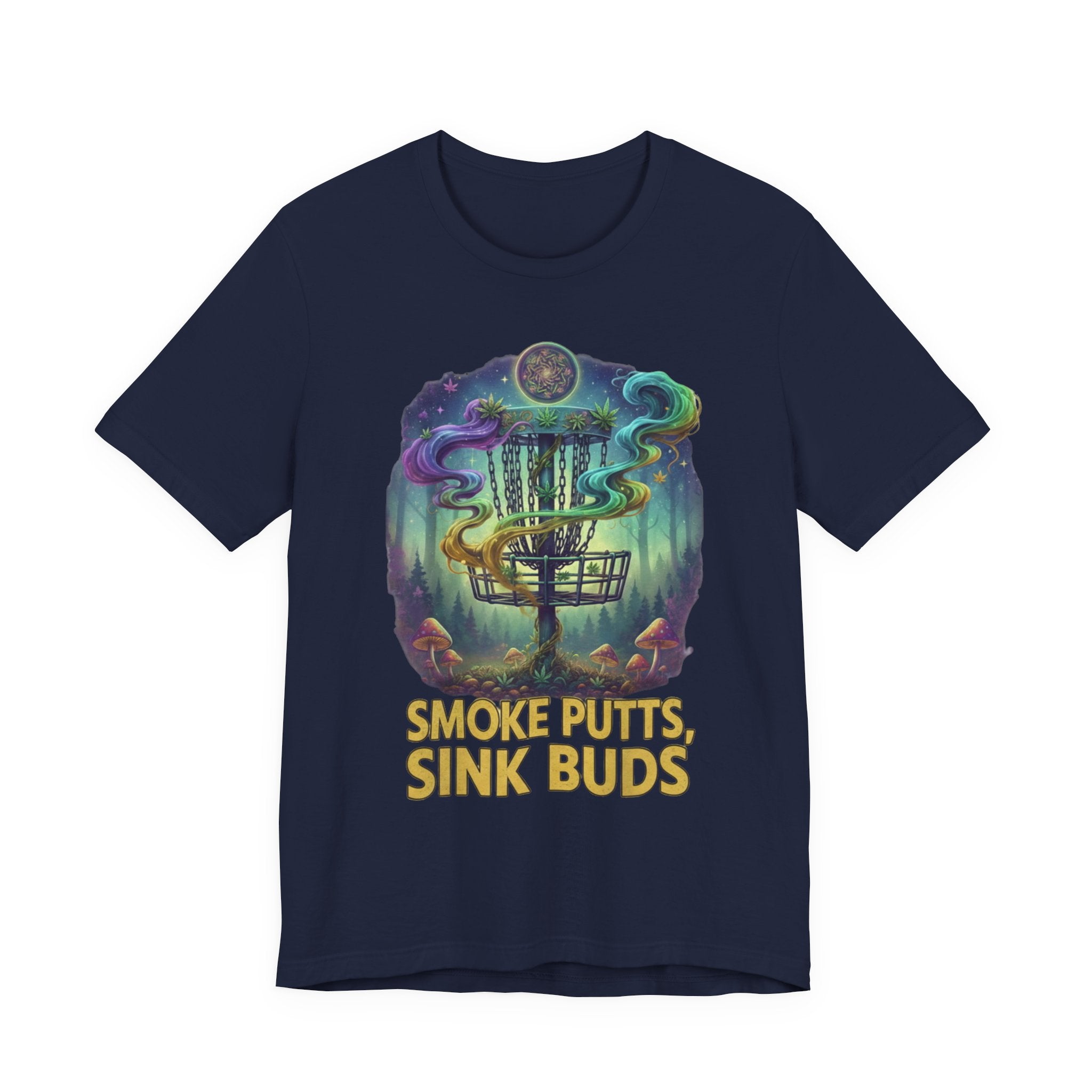 Smoke Putts Disc Golf T-Shirt, Stoner 420 Graphic Tee, Unisex Jersey Short Sleeve Tee for Smokers, , Gift for Stoners, Weed Frolph,
