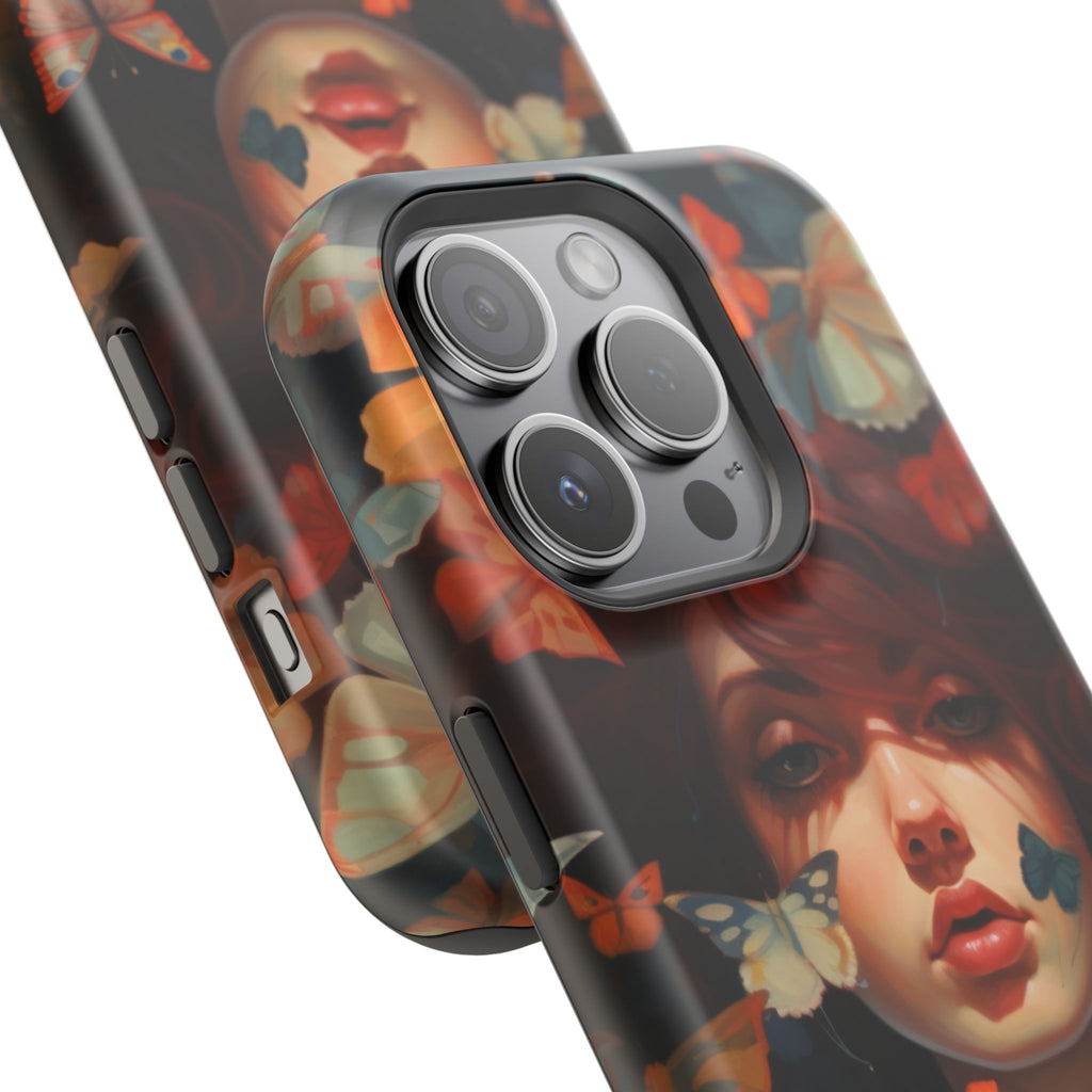 Artistic Butterfly Portrait Phone Case for iPhone & Android — Magnetic Impact-Resistant