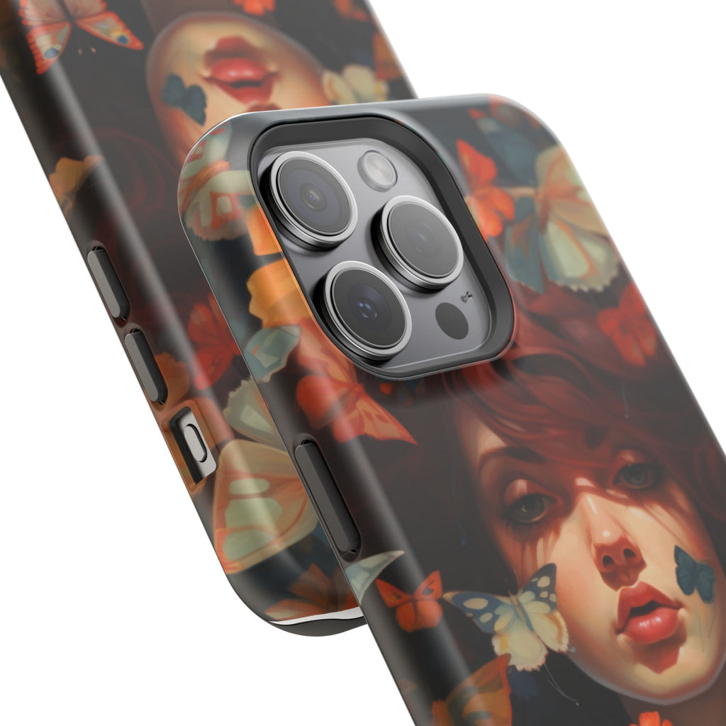 Artistic Butterfly Portrait Phone Case for iPhone & Android — Magnetic Impact-Resistant