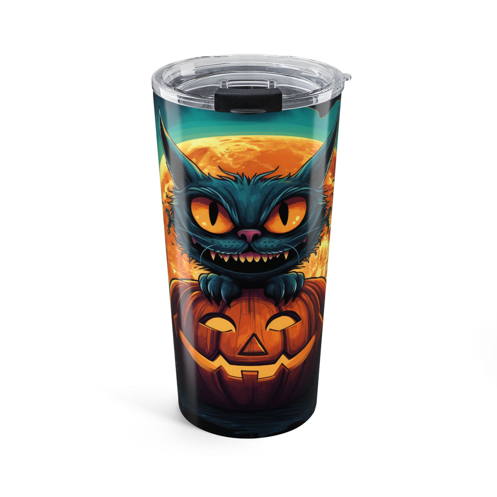 Halloween Cat Tumbler, Spooky Travel Mug, Cat Lover Gift, Fall Drinkware, Cute Halloween Cup