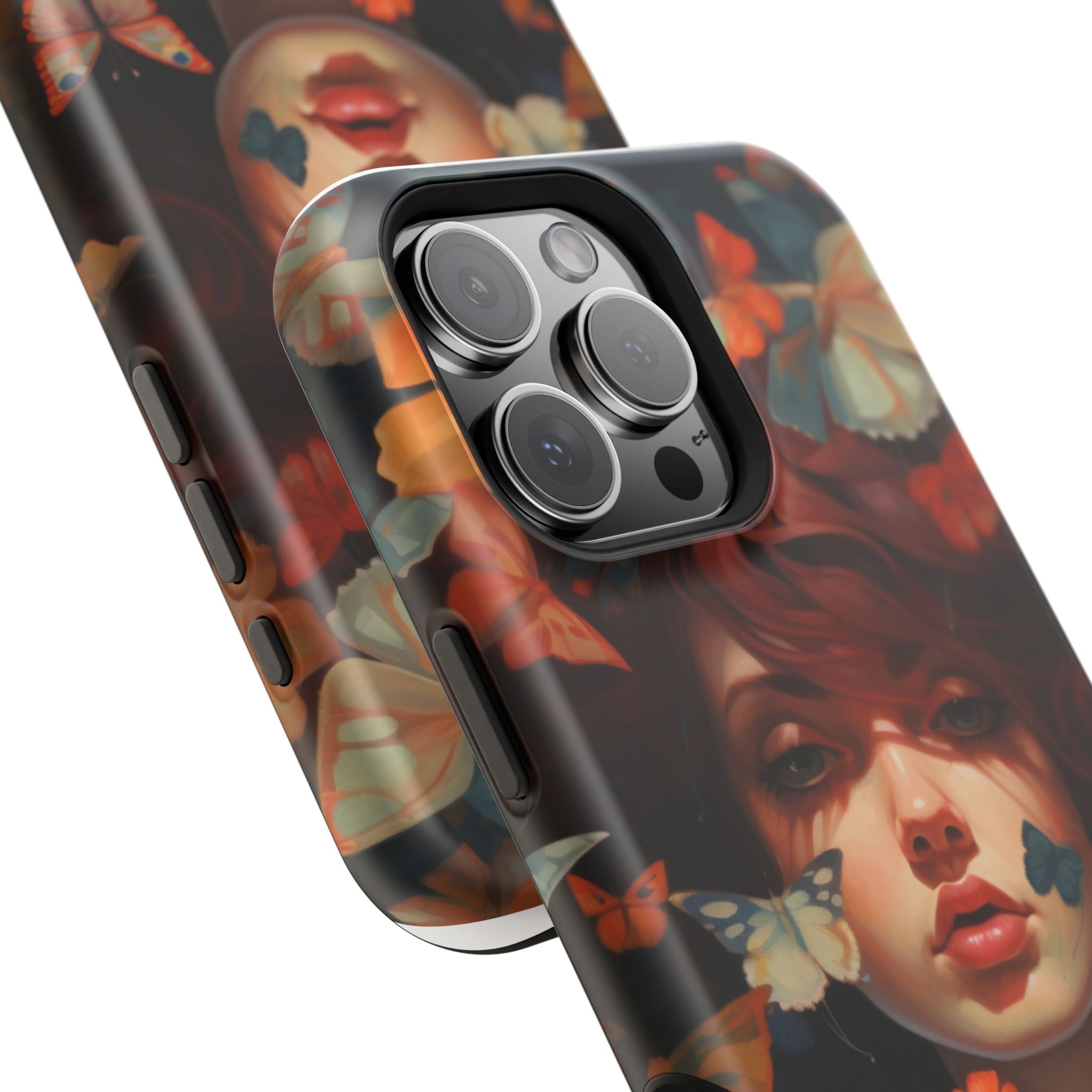 Artistic Butterfly Portrait Phone Case for iPhone & Android — Magnetic Impact-Resistant