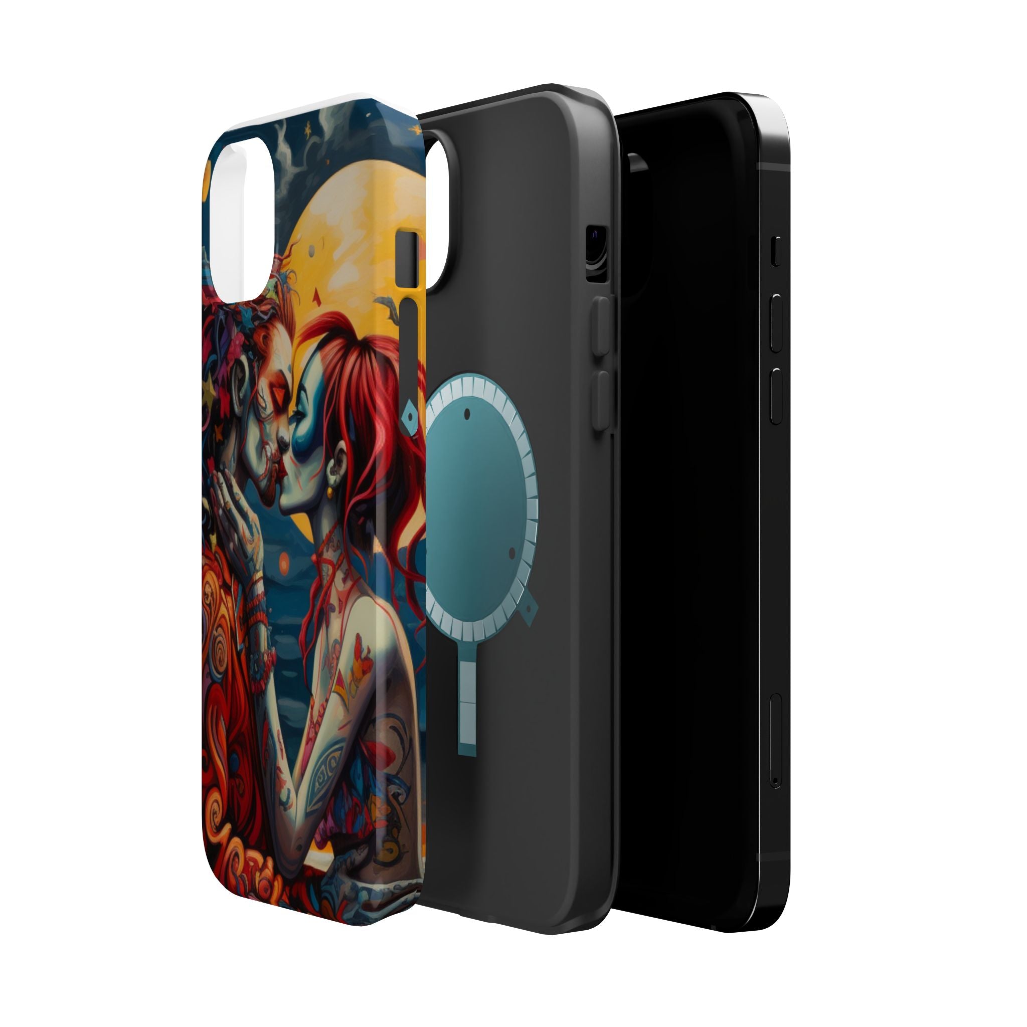 Day of the Dead Romantic Skull Couple Magnetic Impact-Resistant Phone Case for iPhone and Android