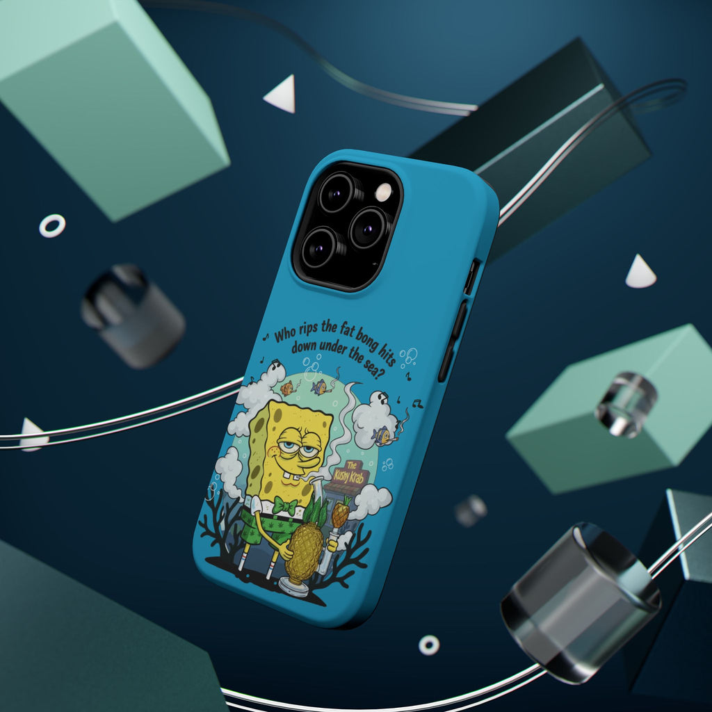 Cartoon Sponge Character with Surfboard & Beach Bong Art- Magnetic Impact-Resistant Phone Case for iPhone & Android