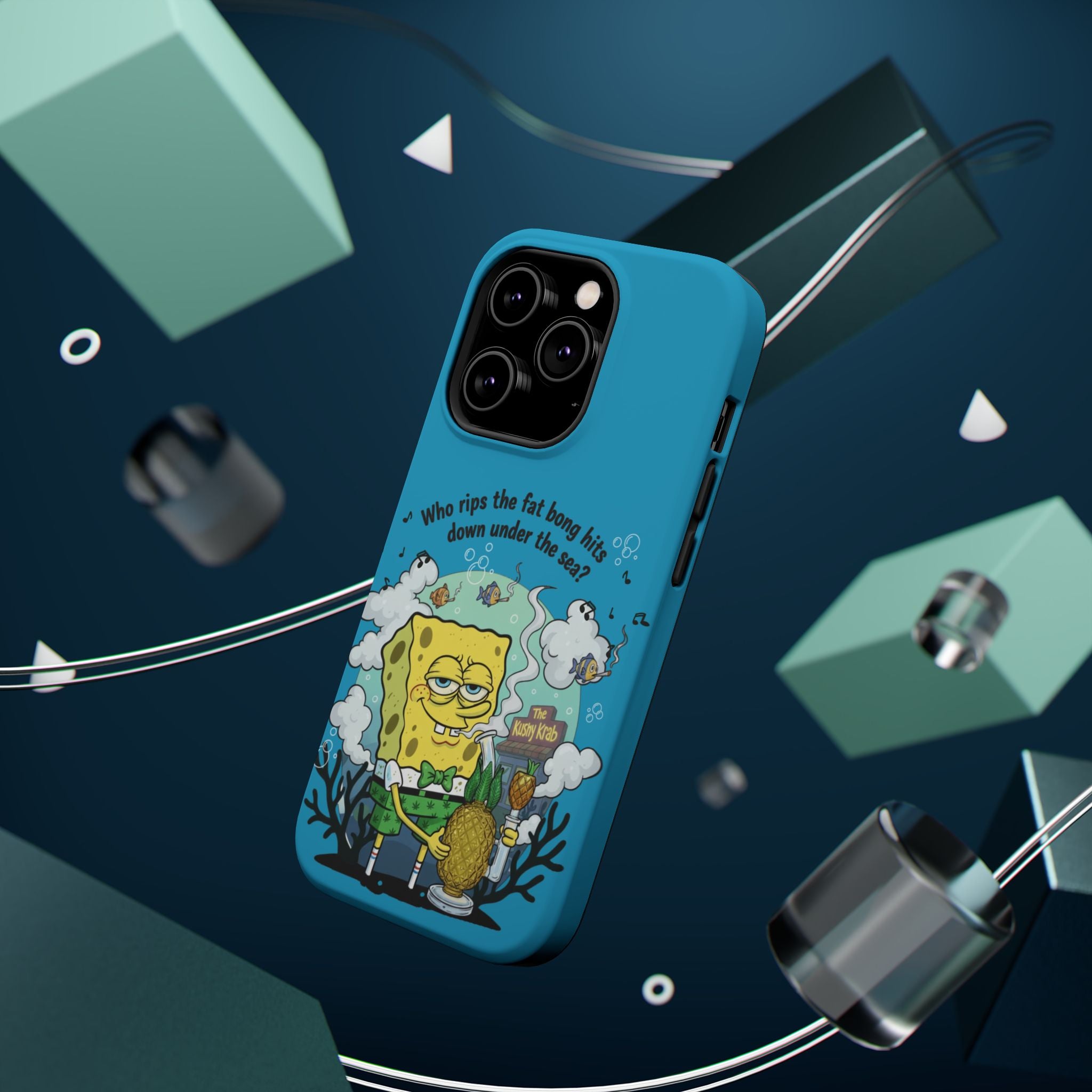 Cartoon Sponge Character with Surfboard & Beach Bong Art- Magnetic Impact-Resistant Phone Case for iPhone & Android