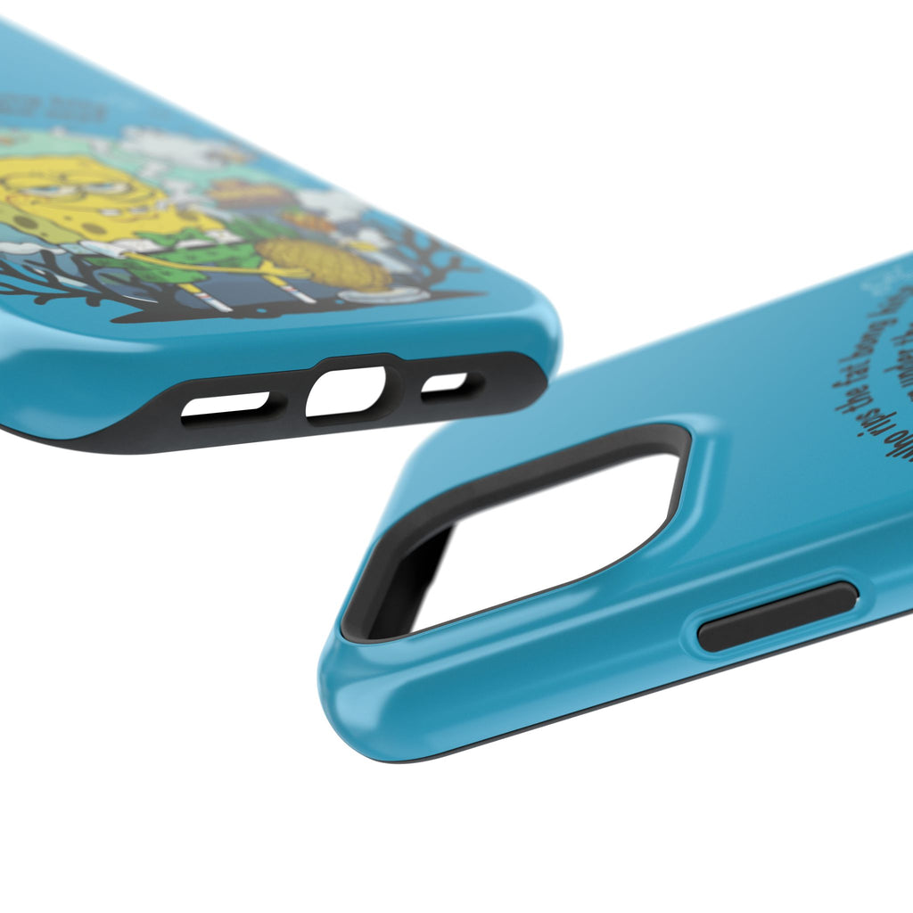 Cartoon Sponge Character with Surfboard & Beach Bong Art- Magnetic Impact-Resistant Phone Case for iPhone & Android