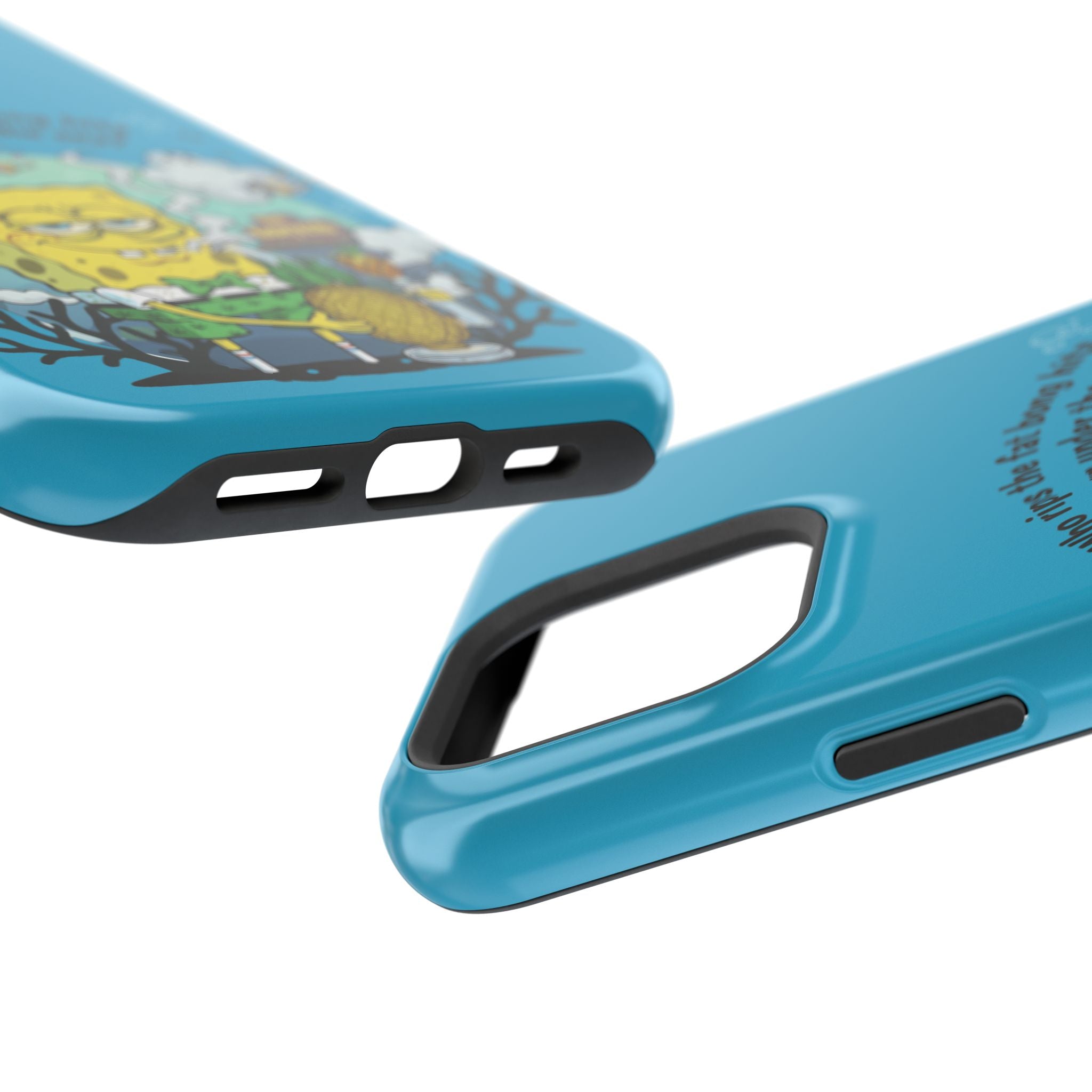 Cartoon Sponge Character with Surfboard & Beach Bong Art- Magnetic Impact-Resistant Phone Case for iPhone & Android