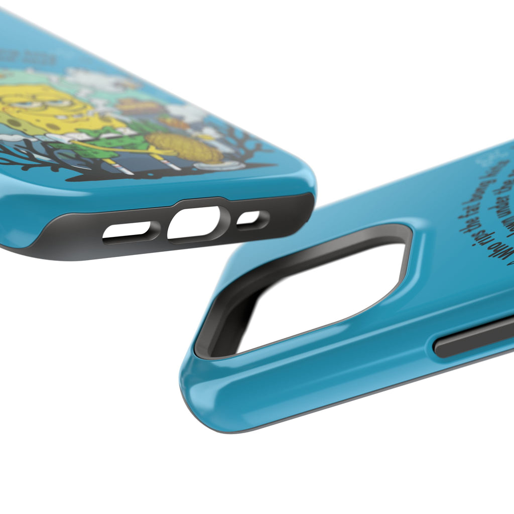 Cartoon Sponge Character with Surfboard & Beach Bong Art- Magnetic Impact-Resistant Phone Case for iPhone & Android