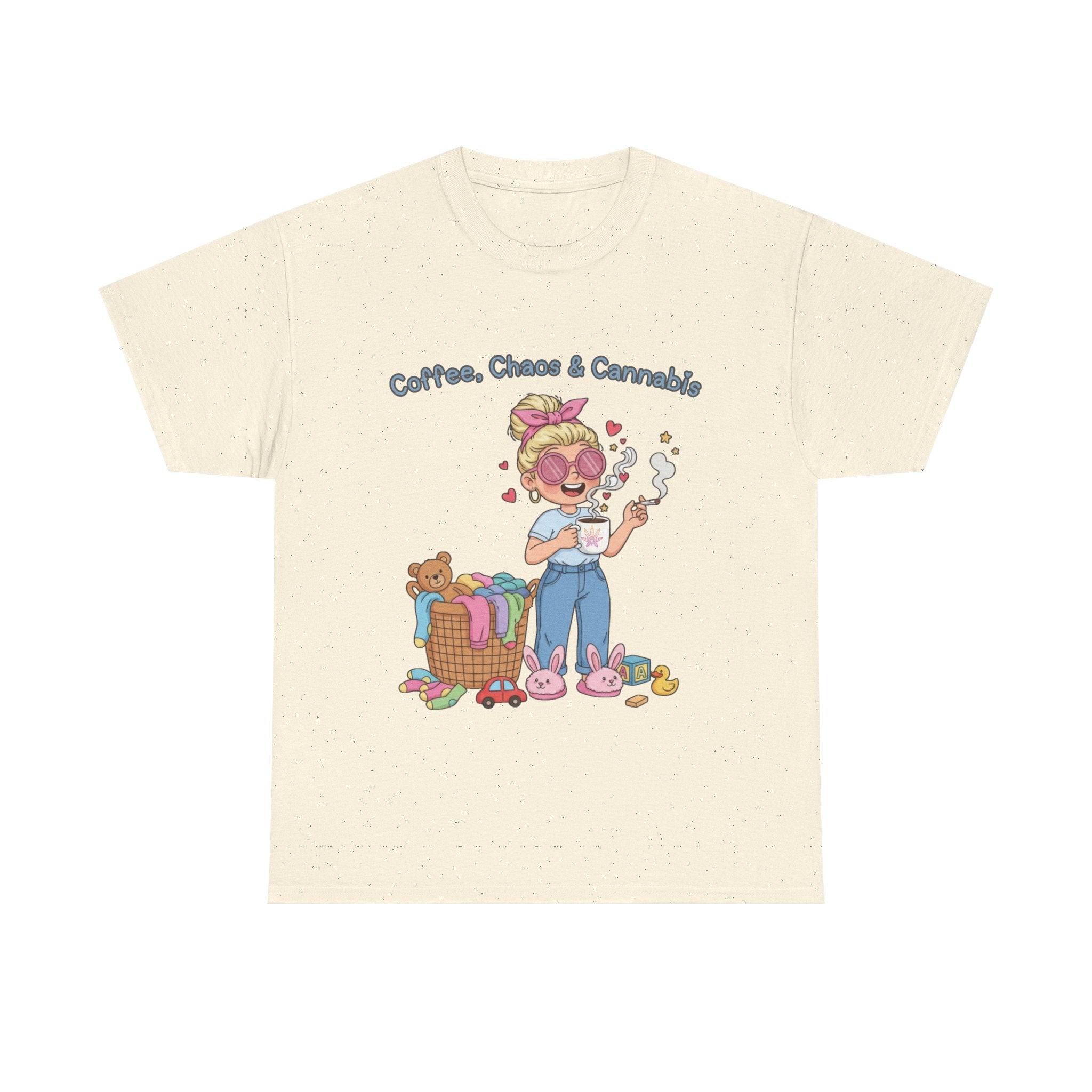 Coffee, Chaos & Herb Unisex Tee | Funny Stoner Mom Shirt