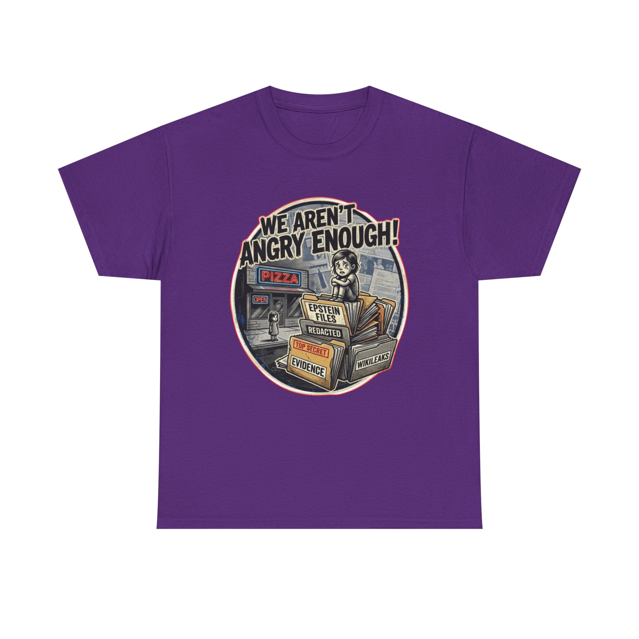 Protest Pizza Box Conspiracy Save the Children T-Shirt | Vintage Riot Art