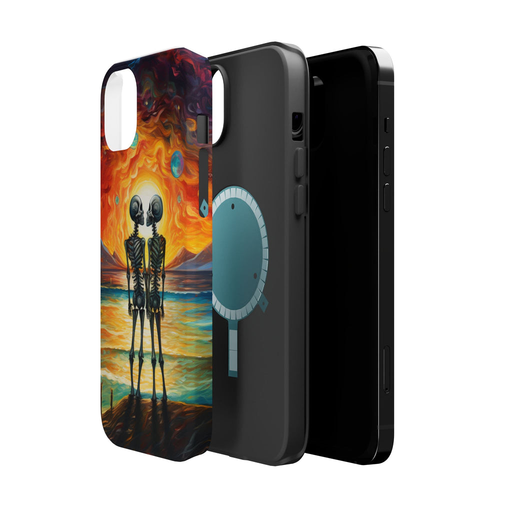 Skeleton Couple Sunset Phone Case | Magnetic Impact-Resistant Case