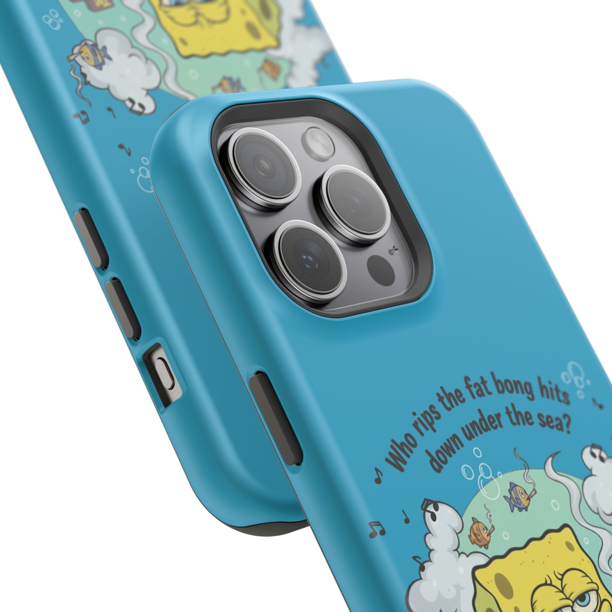 Cartoon Sponge Character with Surfboard & Beach Bong Art- Magnetic Impact-Resistant Phone Case for iPhone & Android